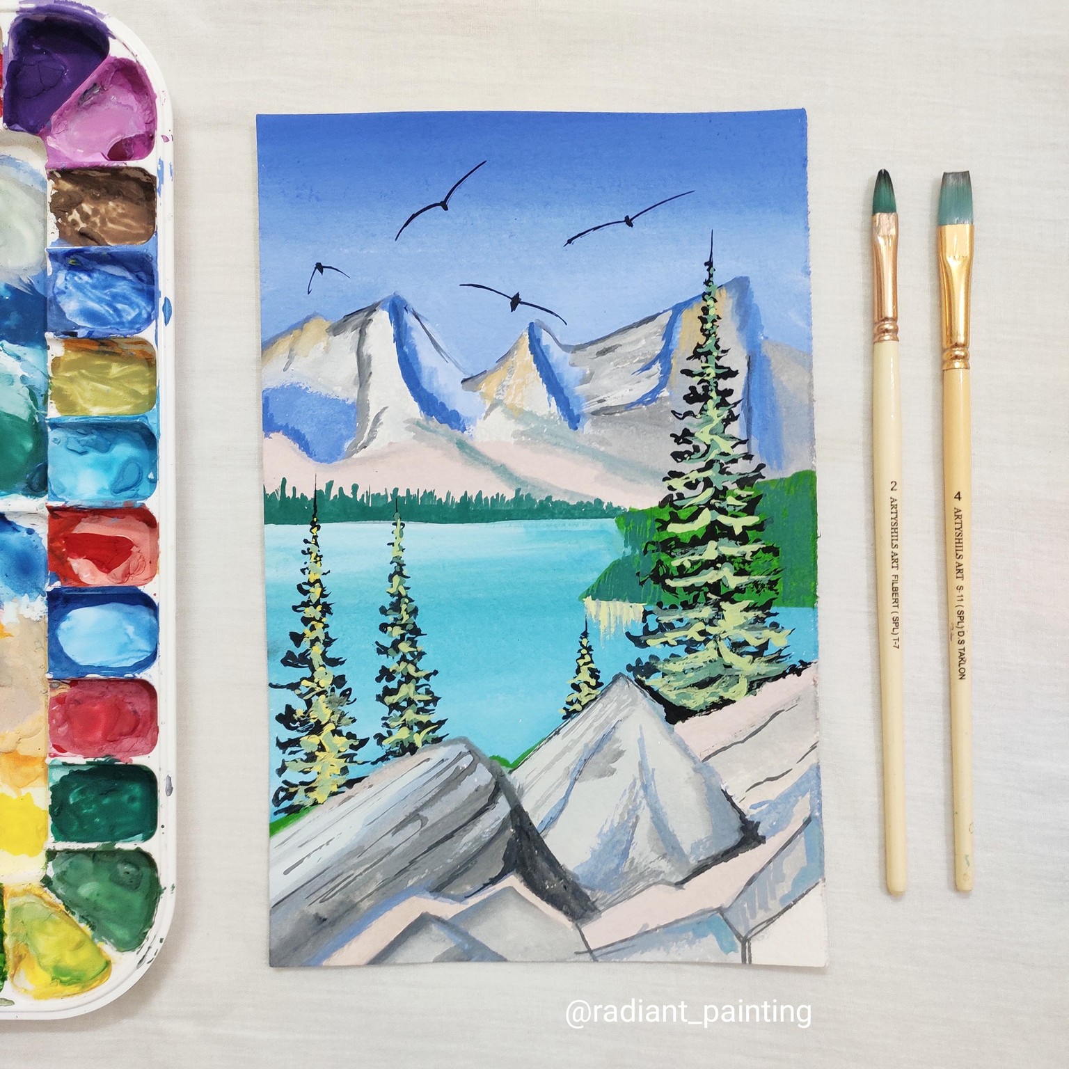 Gouache Landscape - image 1 - student project