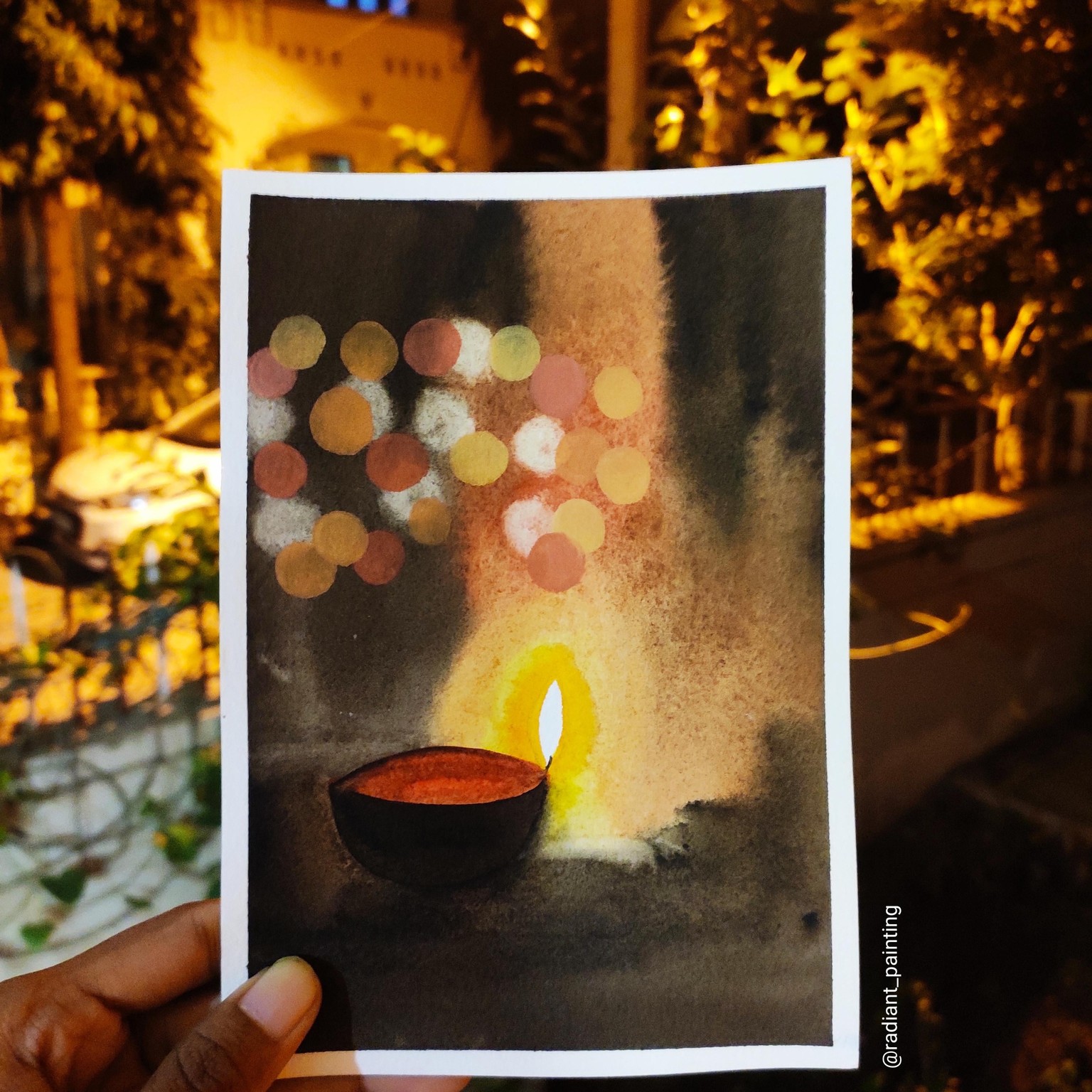 Diwali celebration with Watercolors - image 1 - student project