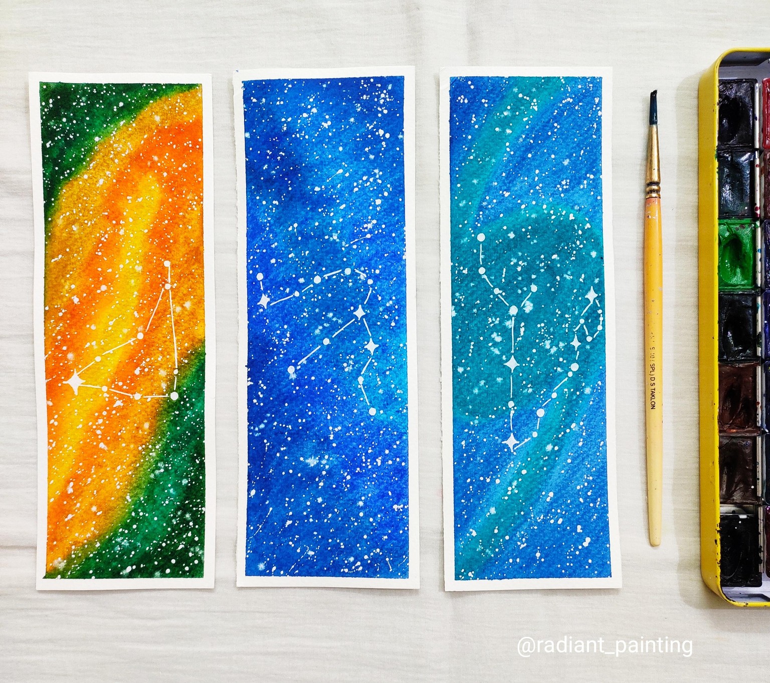 Watercolor Galaxy Bookmarks - image 3 - student project