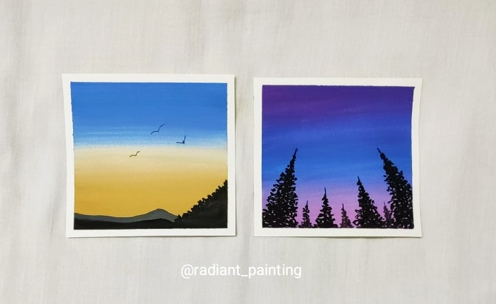 Gouache Skyscapes - image 1 - student project