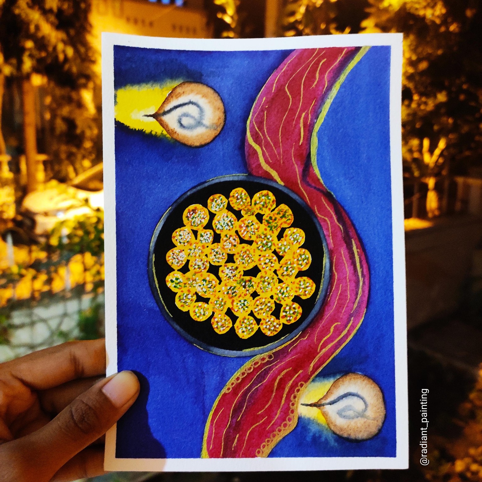 Diwali celebration with Watercolors - image 4 - student project