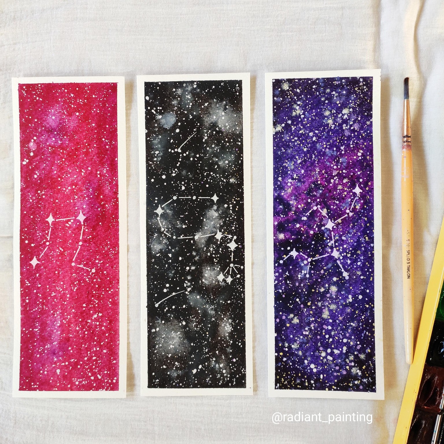 Watercolor Galaxy Bookmarks - image 2 - student project