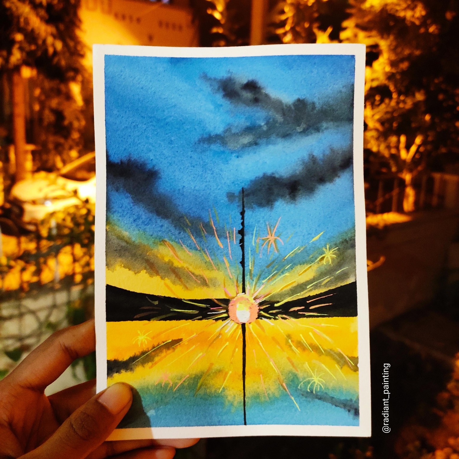 Diwali celebration with Watercolors - image 3 - student project