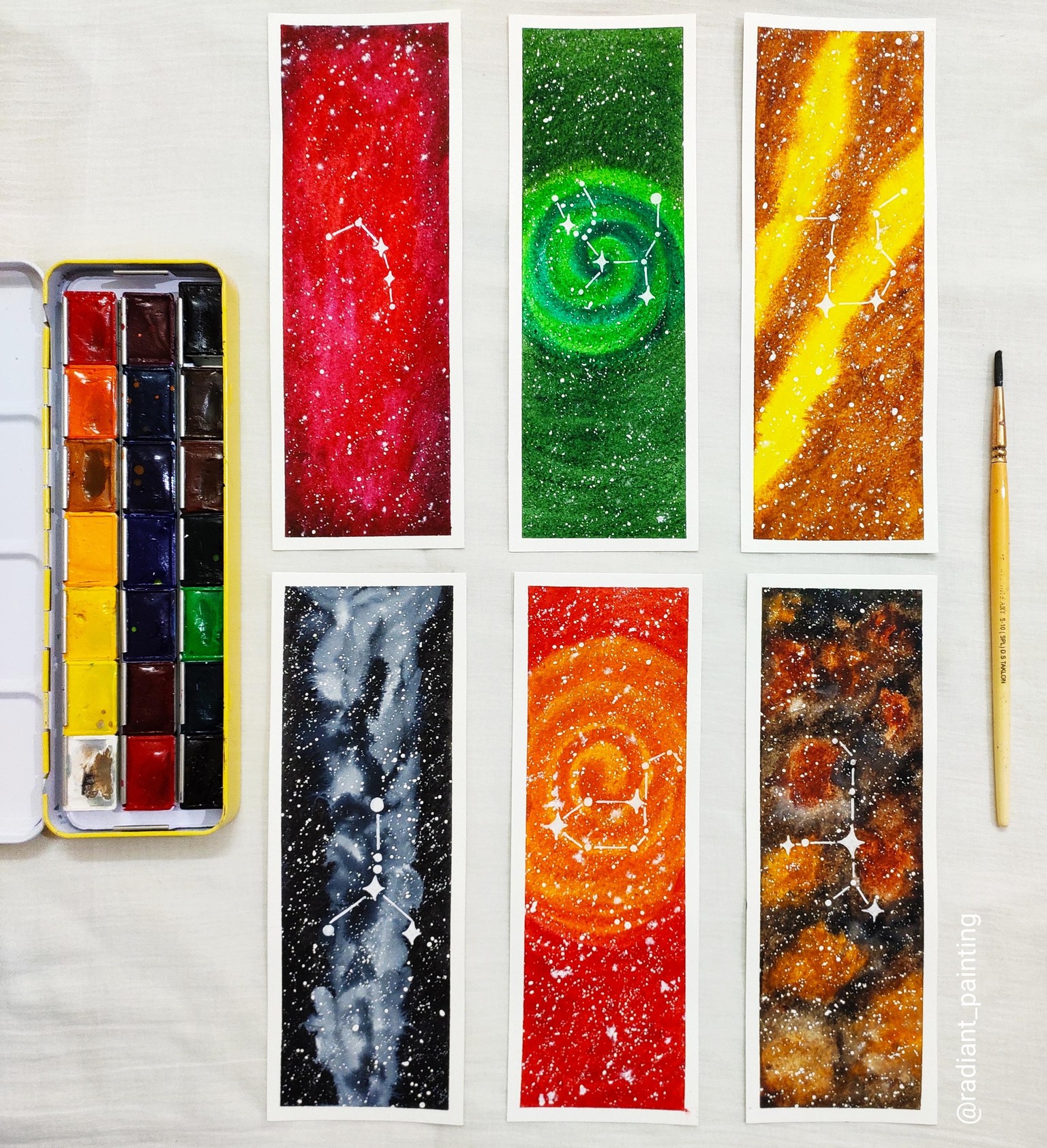 Watercolor Galaxy Bookmarks - image 1 - student project