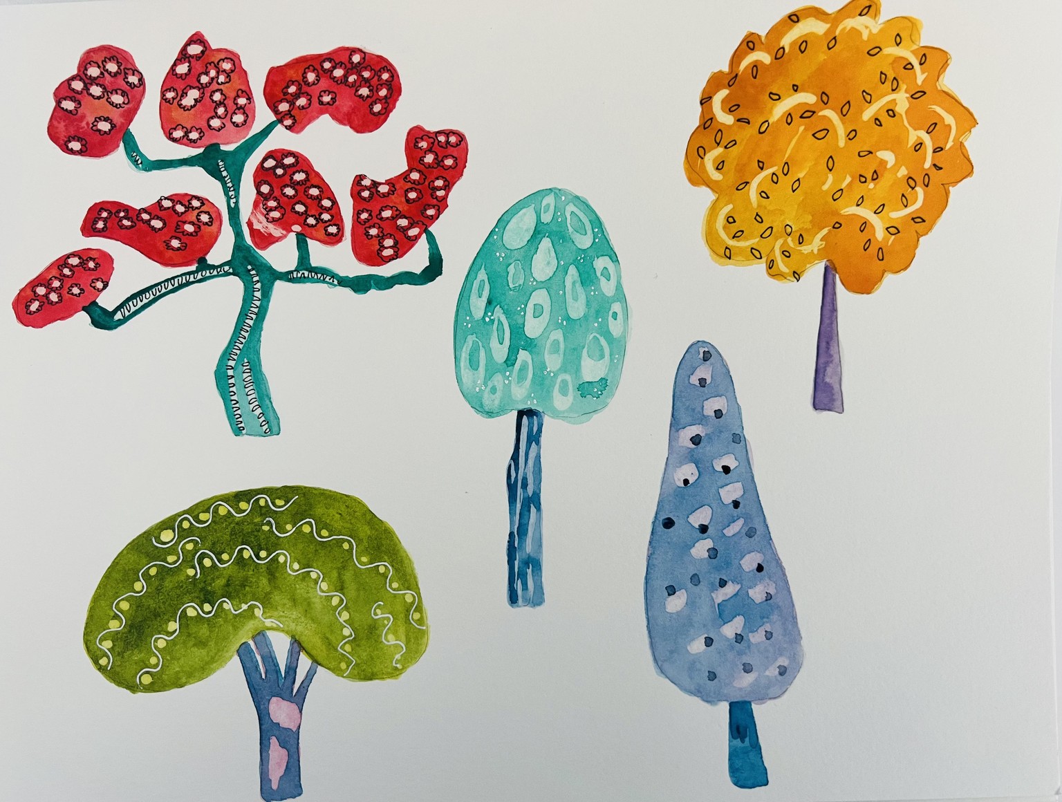 Masking Fluid Trees - image 1 - student project