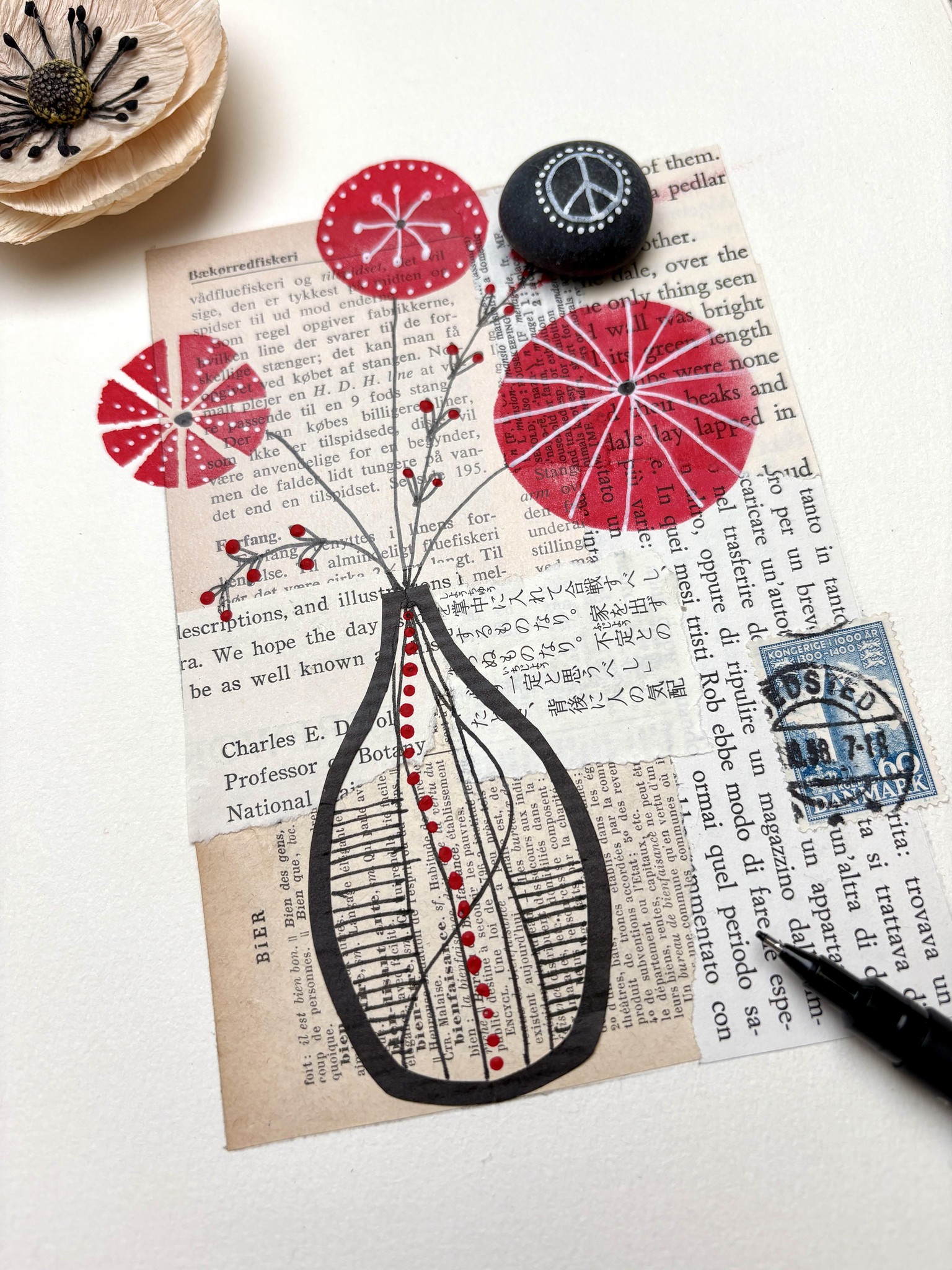 Collage and Stencil Postcards - image 3 - student project