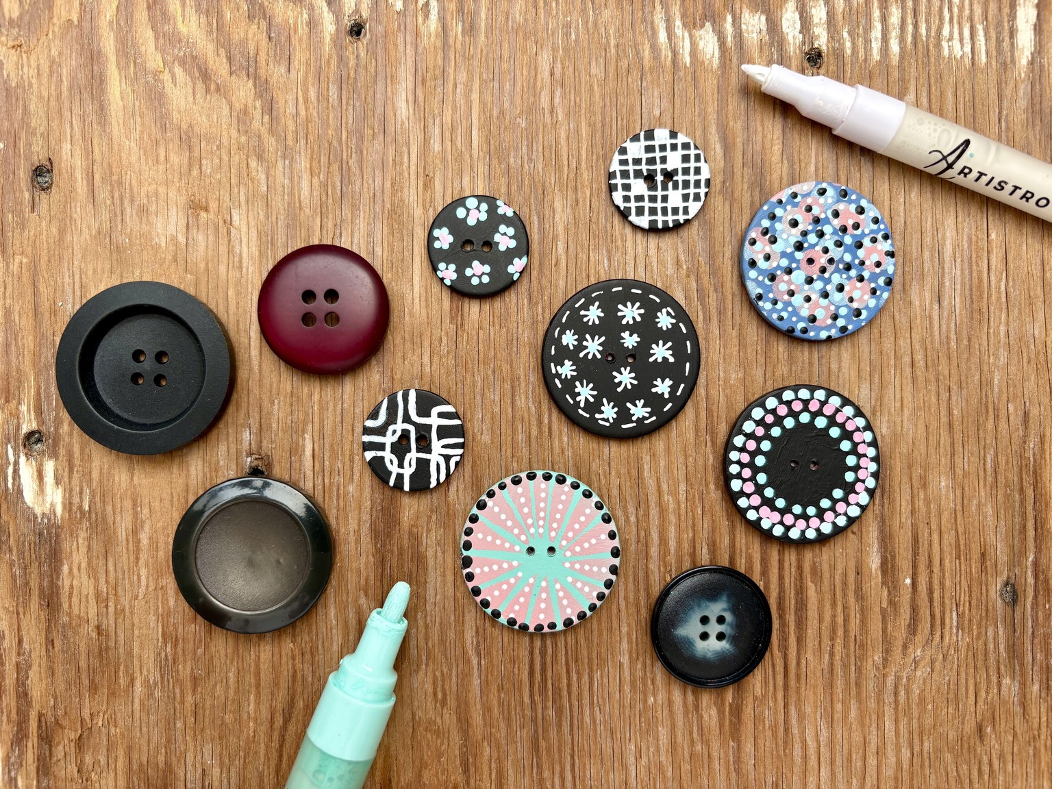 Artsy Painted Buttons - image 1 - student project