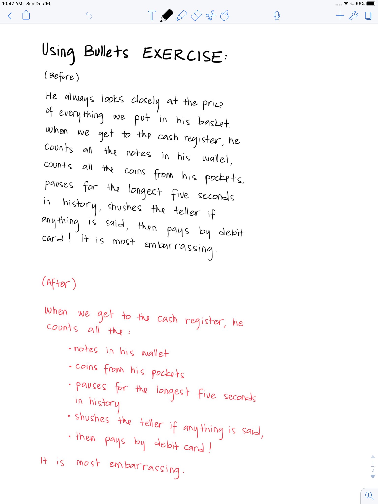 Bullet Point Exercise - image 1 - student project