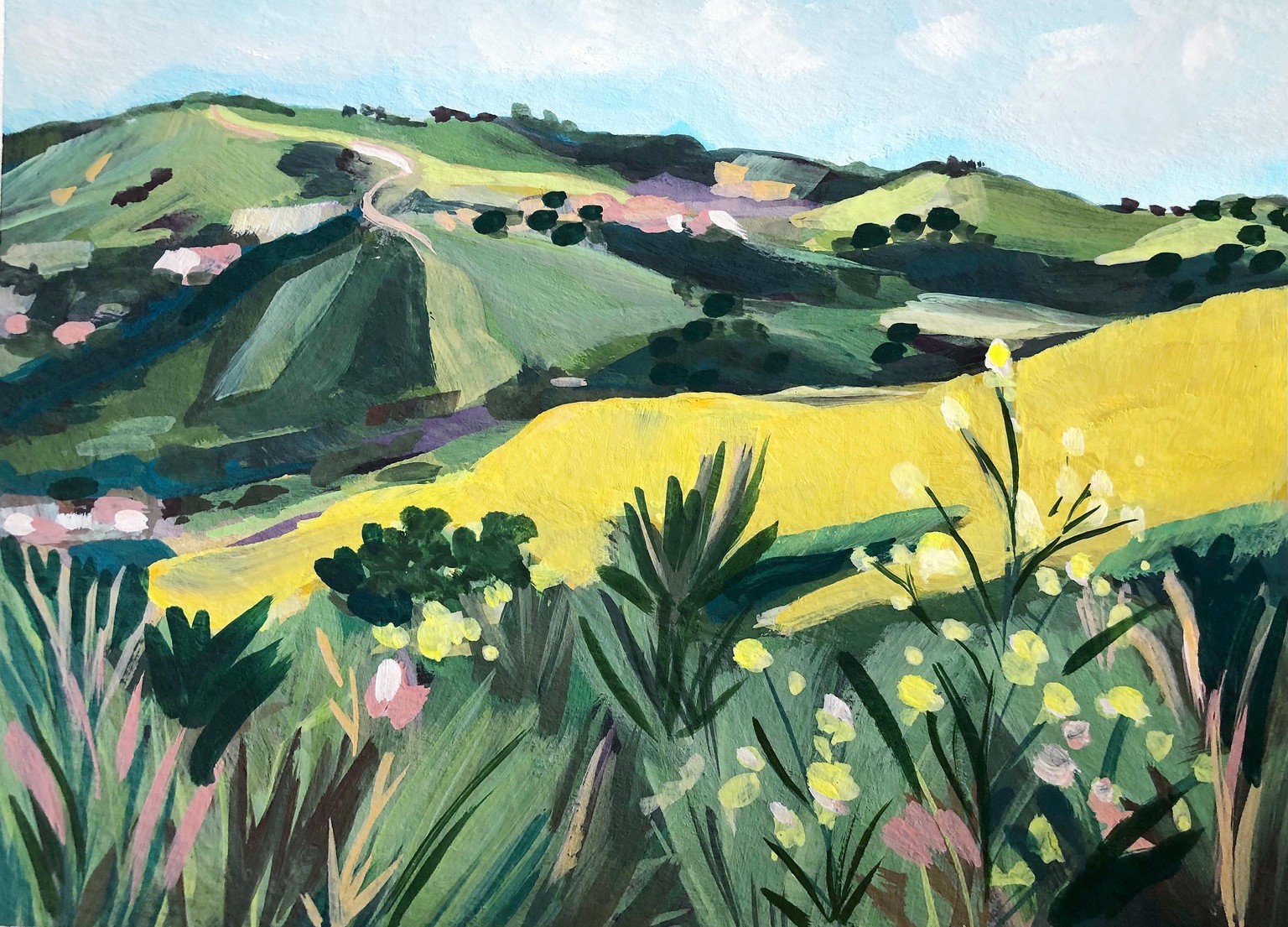 Gouache Landscape Sketches - image 1 - student project