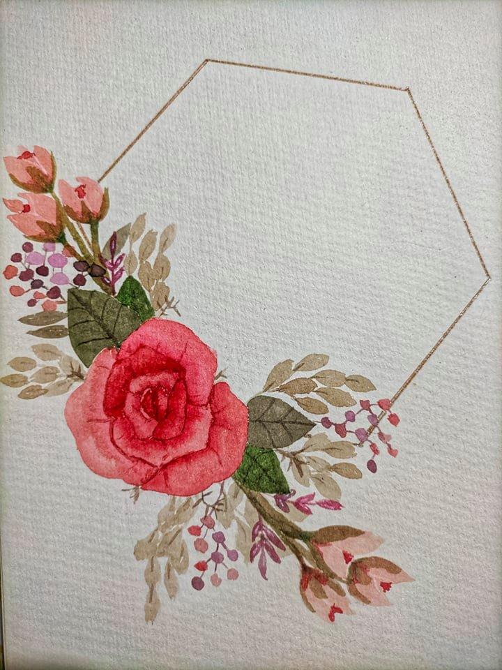 Botanical Rose Floral Wreath - image 1 - student project