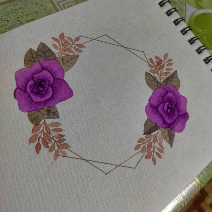Botanical Rose Floral Wreath - image 2 - student project