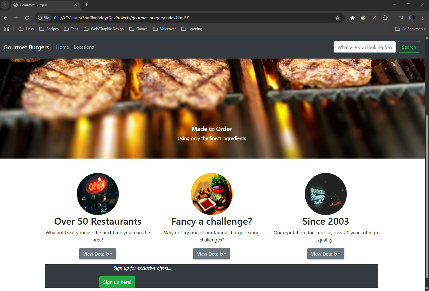 Gourmet Burgers - image 1 - student project