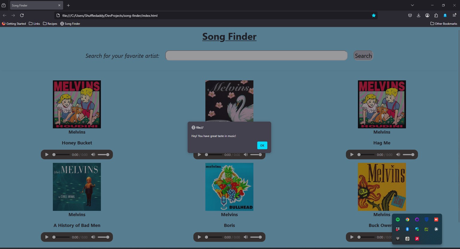 Song Finder - Melvins Edition - image 1 - student project