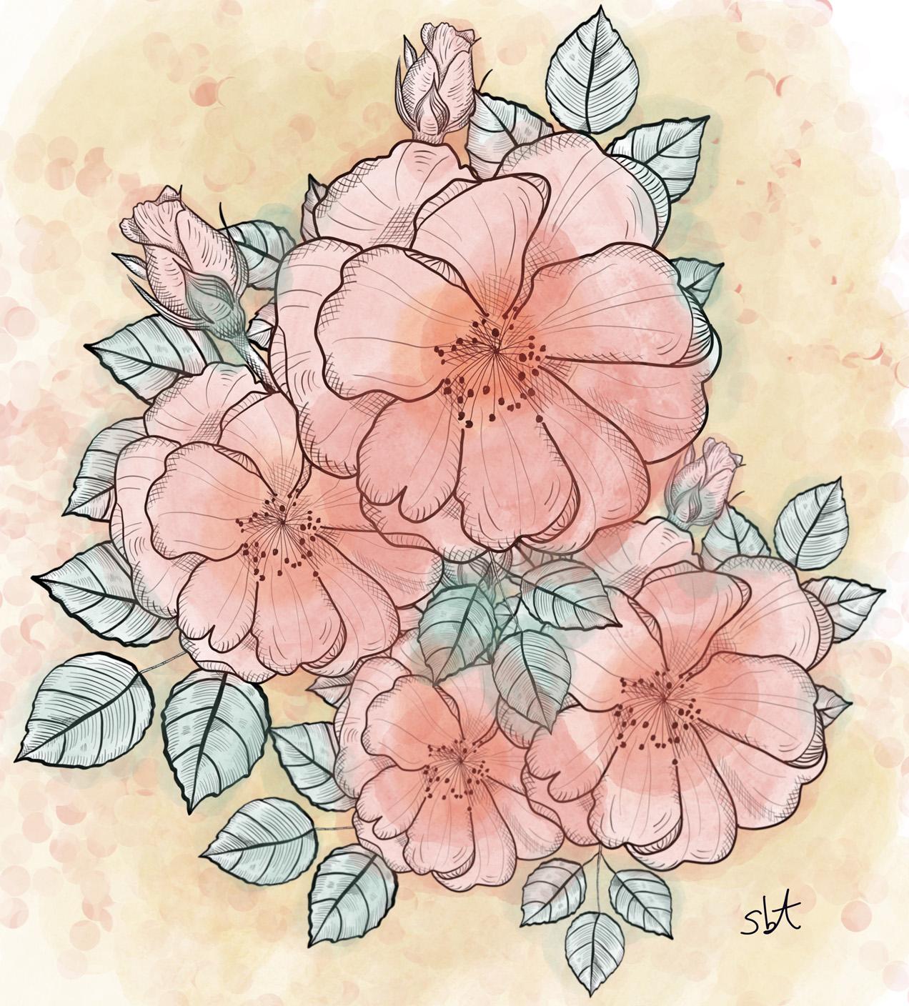 Botanical Rose Collage - image 1 - student project