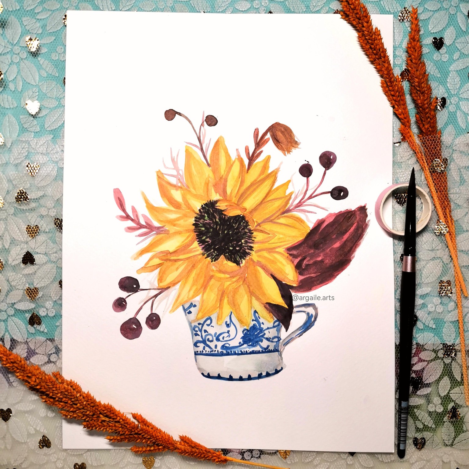 Watercolor Sunflowers: Painting Sunflowers in 3 styles - image 3 - student project