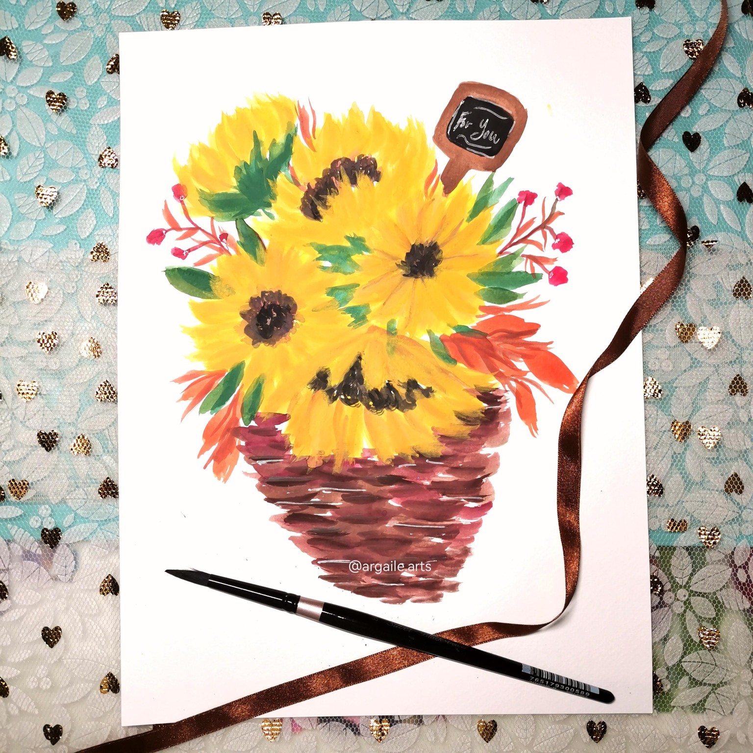 Watercolor Sunflowers: Painting Sunflowers in 3 styles - image 2 - student project