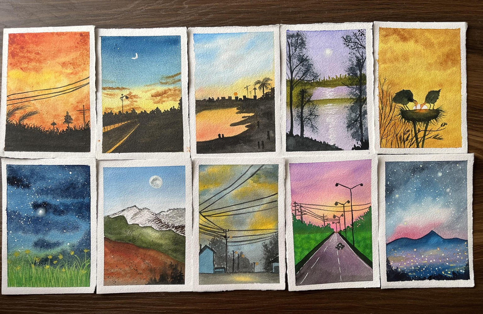 Mini watercolour paintings - image 1 - student project