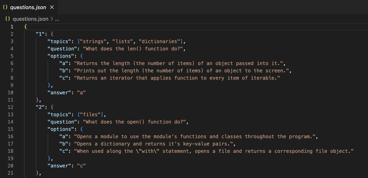 Sample Project - Python Quiz App - image 4 - student project