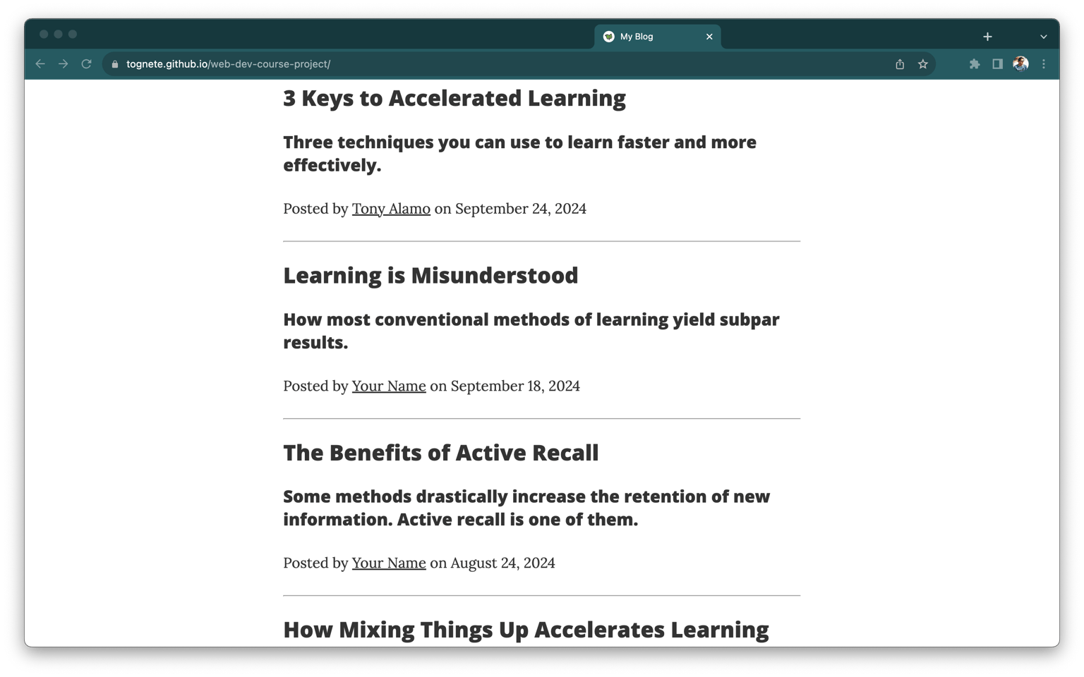 CSS: Accelerated Learning Blog - image 2 - student project