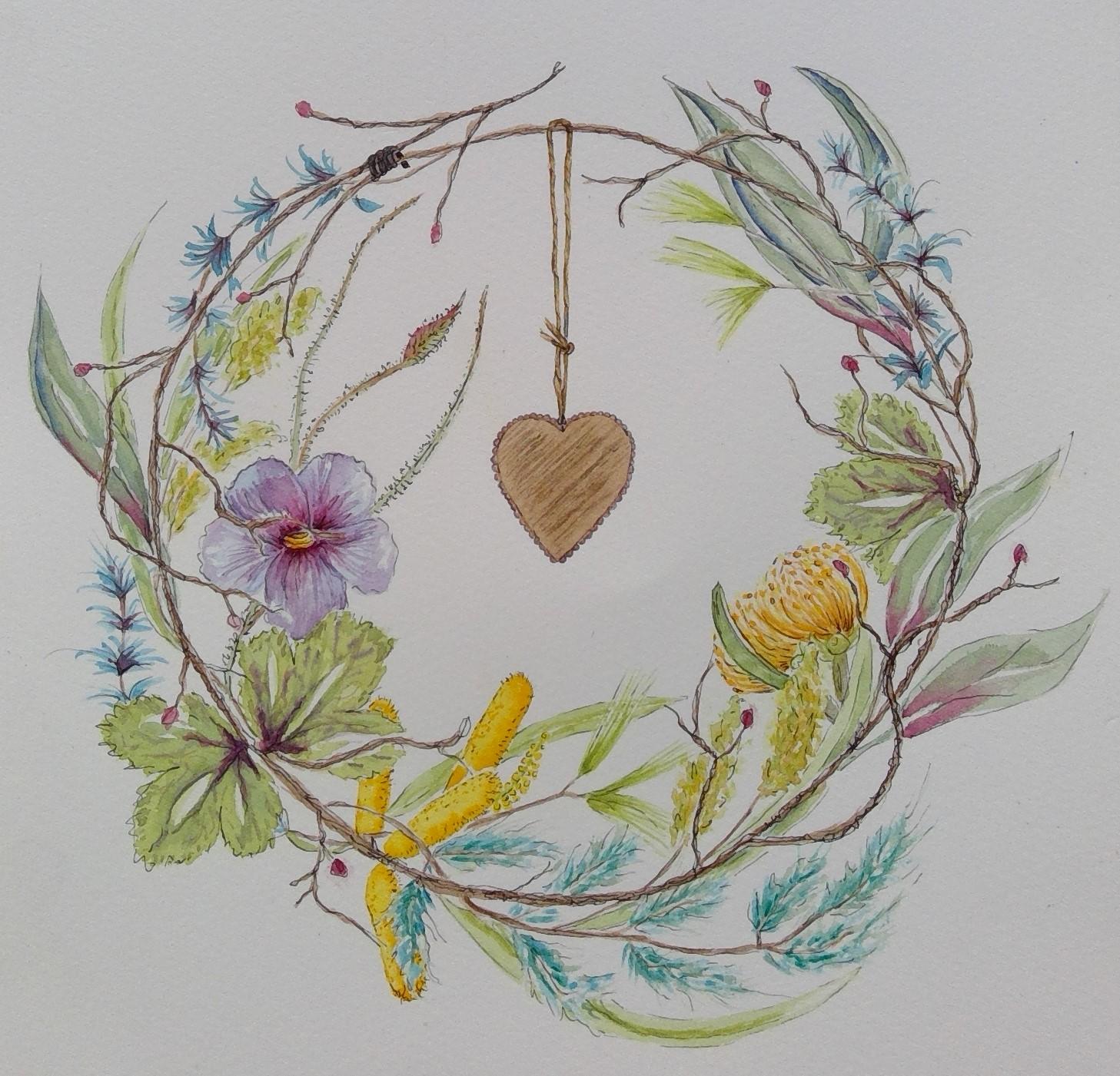 Wildflower & Leaves Wreath - image 2 - student project