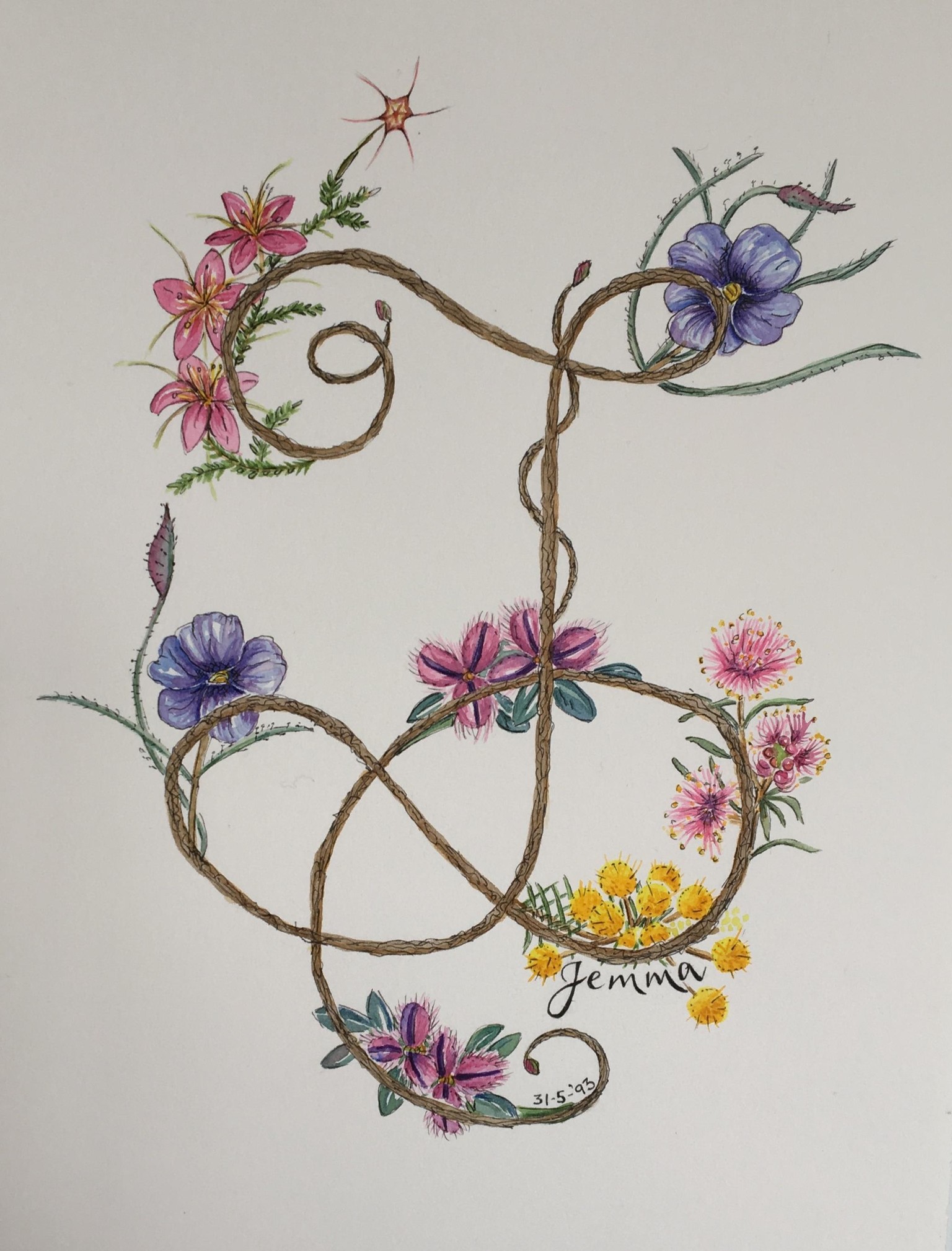Wildflower & Leaves Wreath - image 3 - student project
