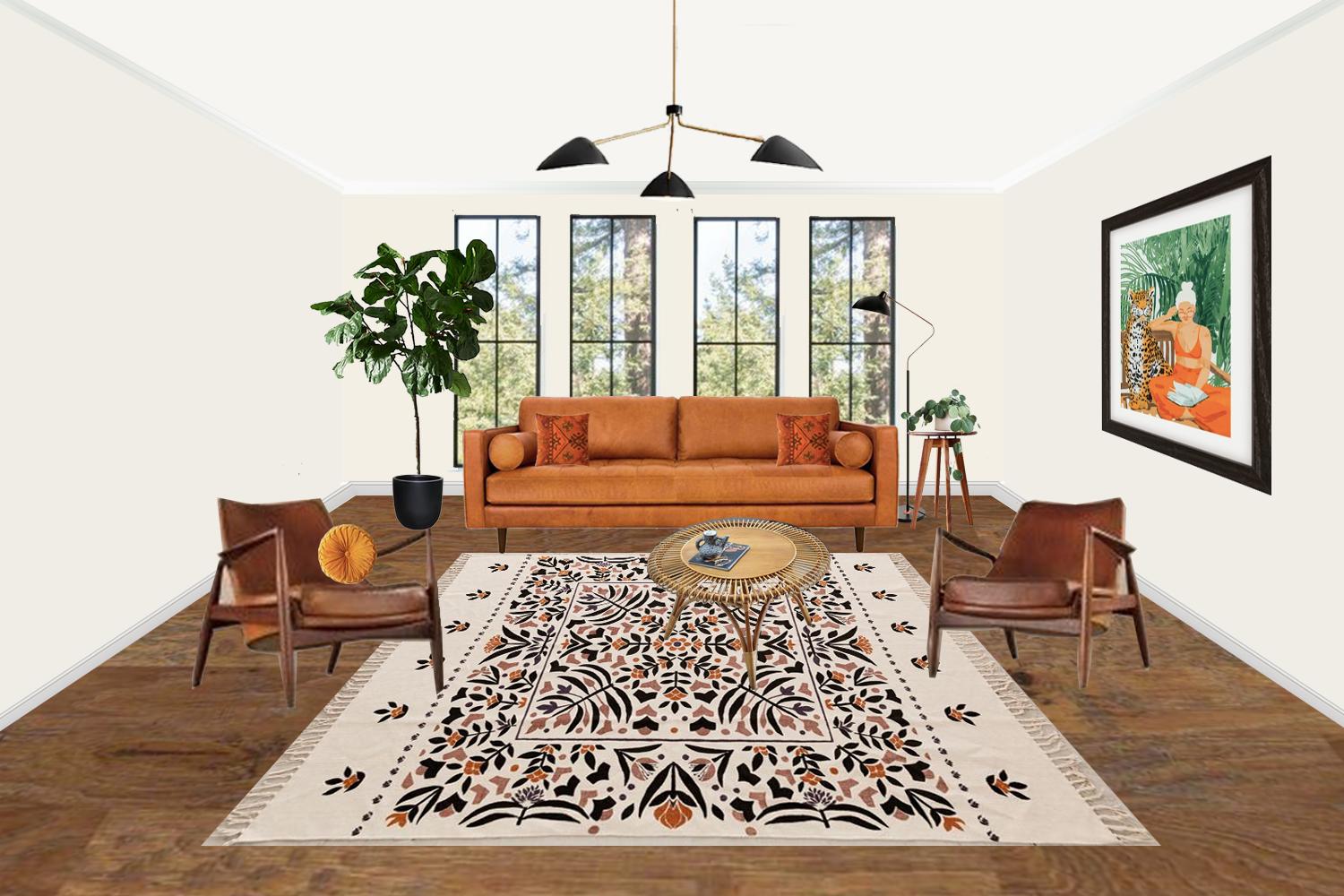 Mid Century Boho Living Room - image 1 - student project