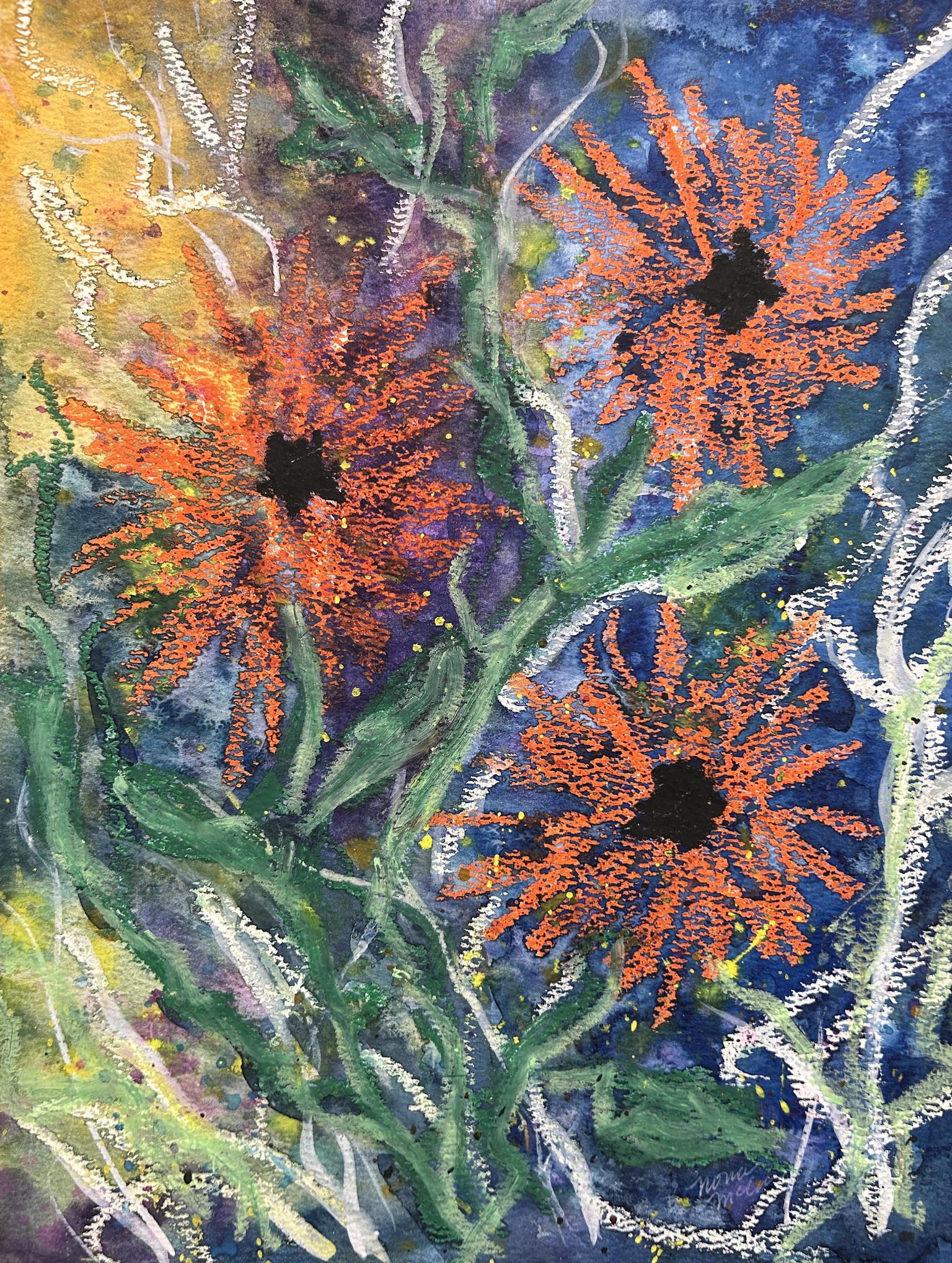 Dandelion Wishes and Oil Pastel Daisies - image 3 - student project