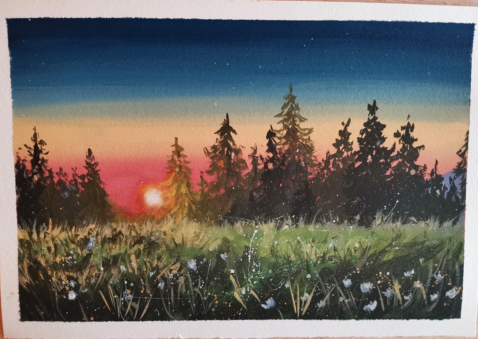 Gouache landscape - image 1 - student project