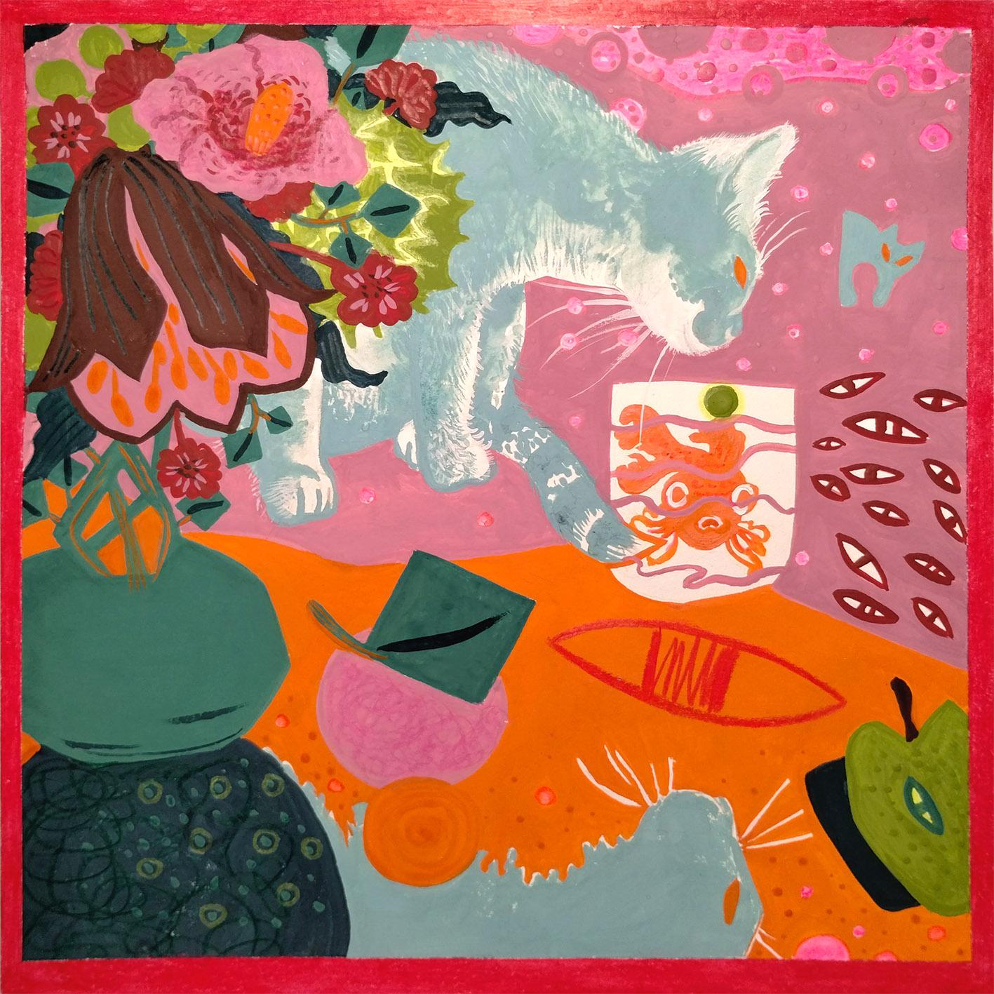 still cat still flowers - image 3 - student project