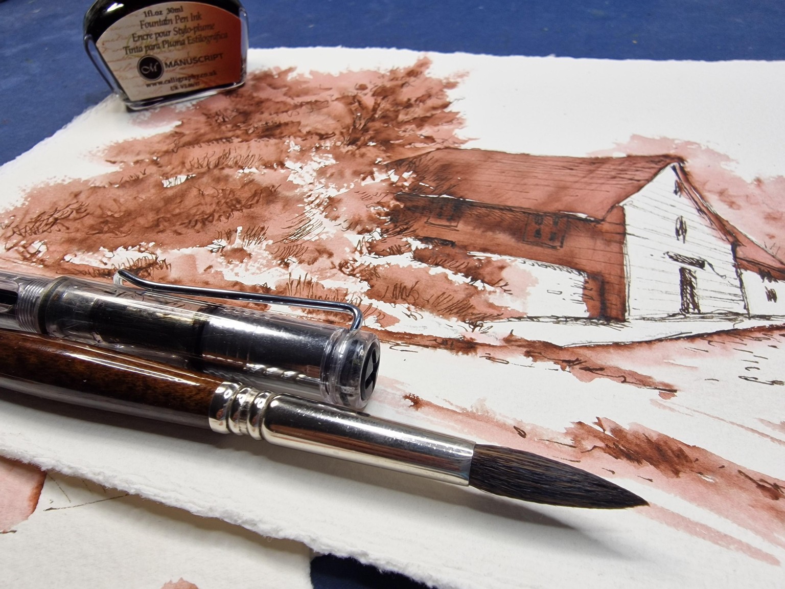 Line and wash sketching in fountain pen - image 1 - student project