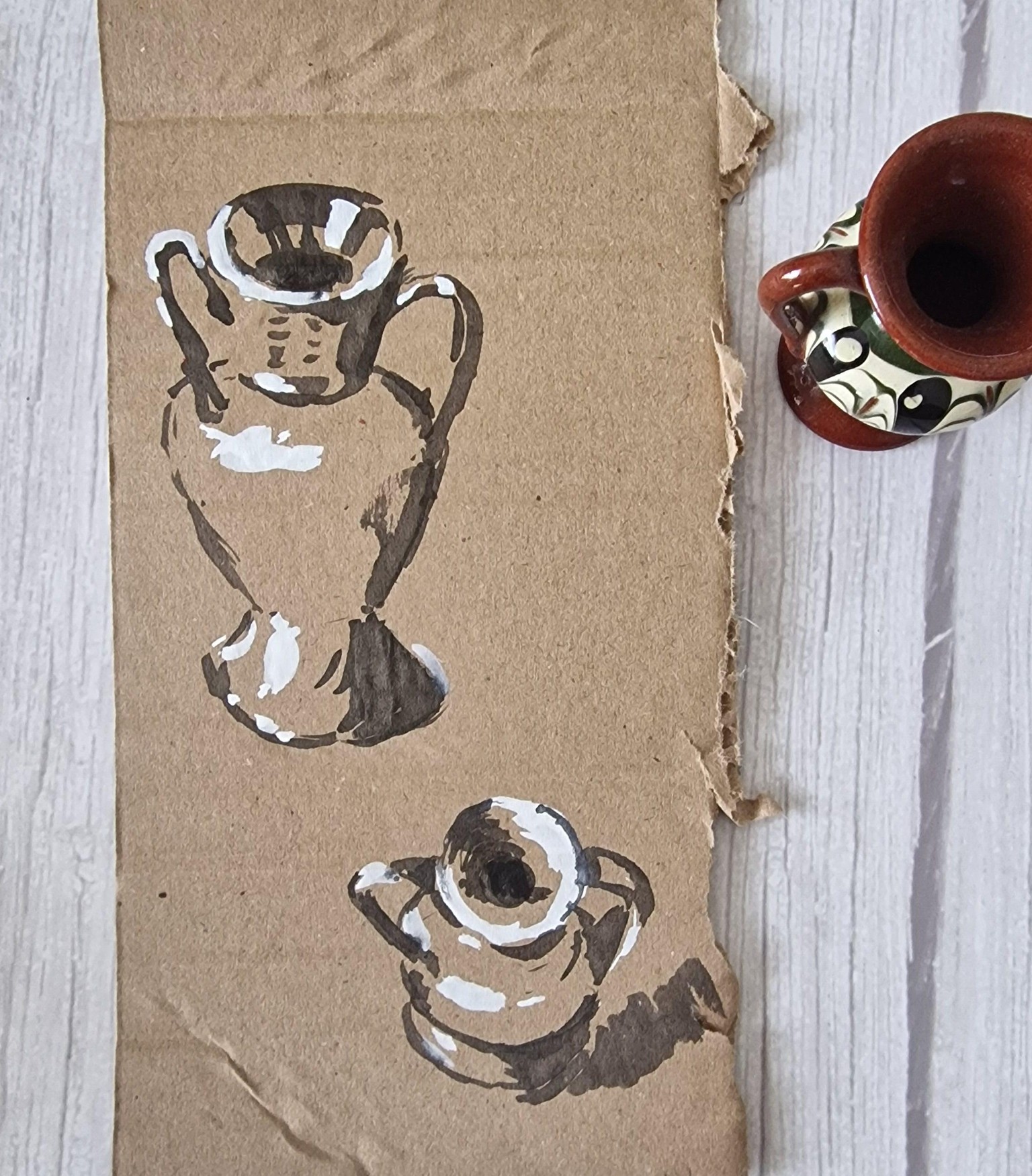 Black and white illustrations on toned paper - image 4 - student project