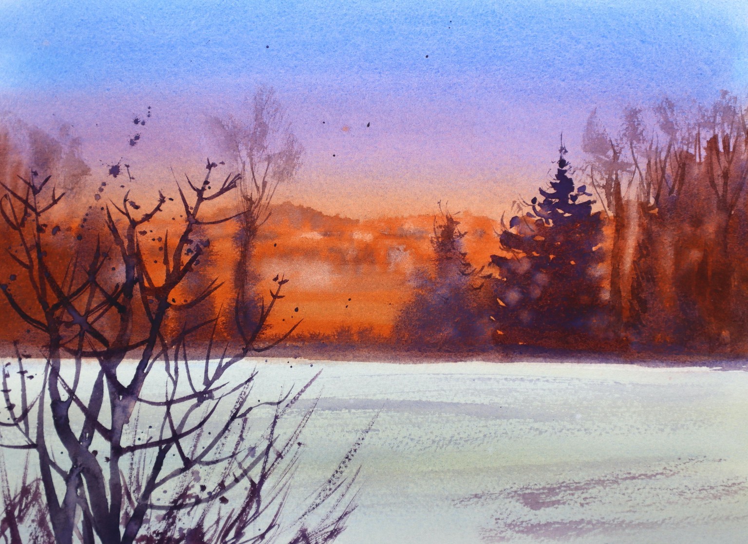 Create A Winter Scene In Watercolour - image 1 - student project