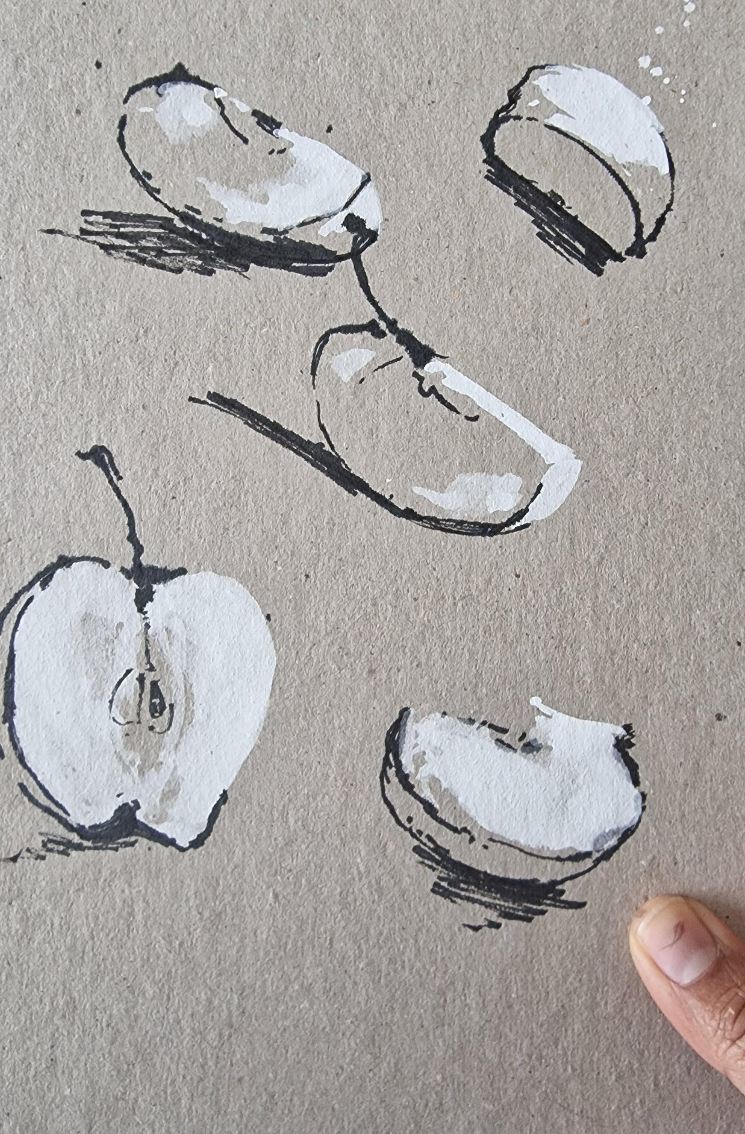 Black and white illustrations on toned paper - image 1 - student project