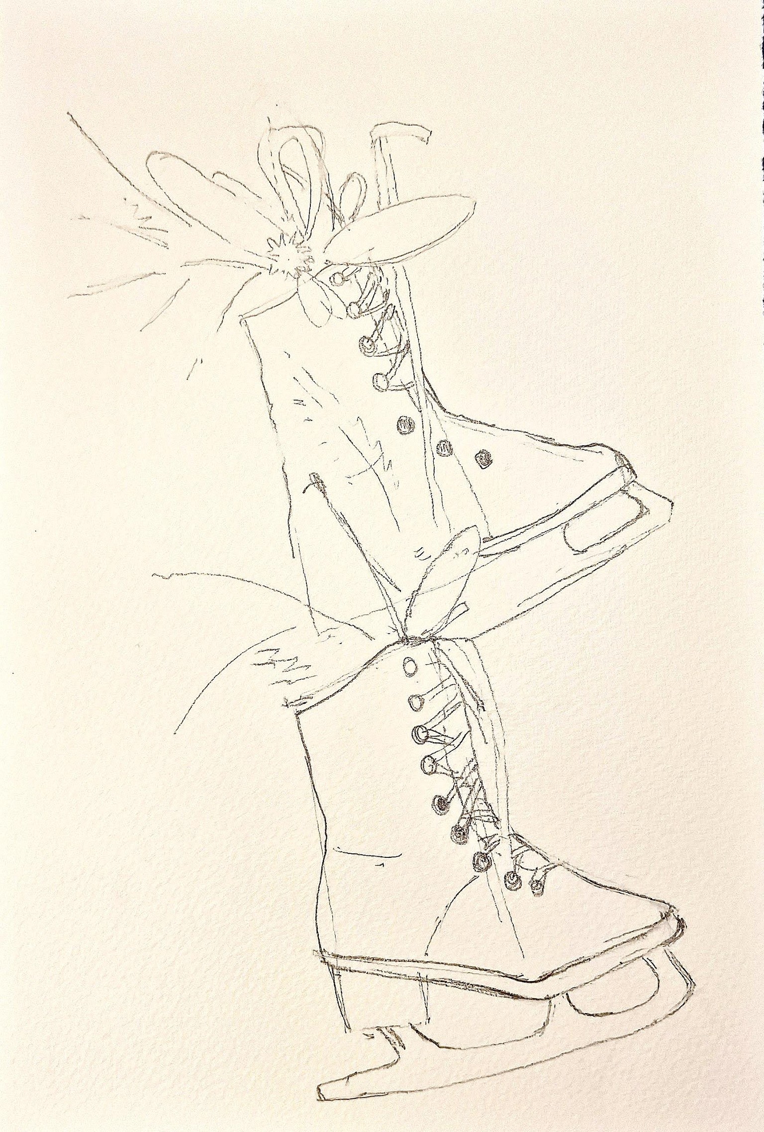 Watercolour Holiday Illustration: Ice Skates Decor - image 2 - student project