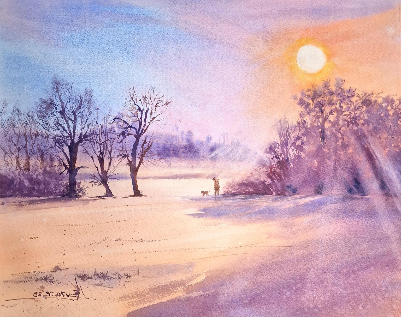 Create A Winter Scene In Watercolour - image 2 - student project