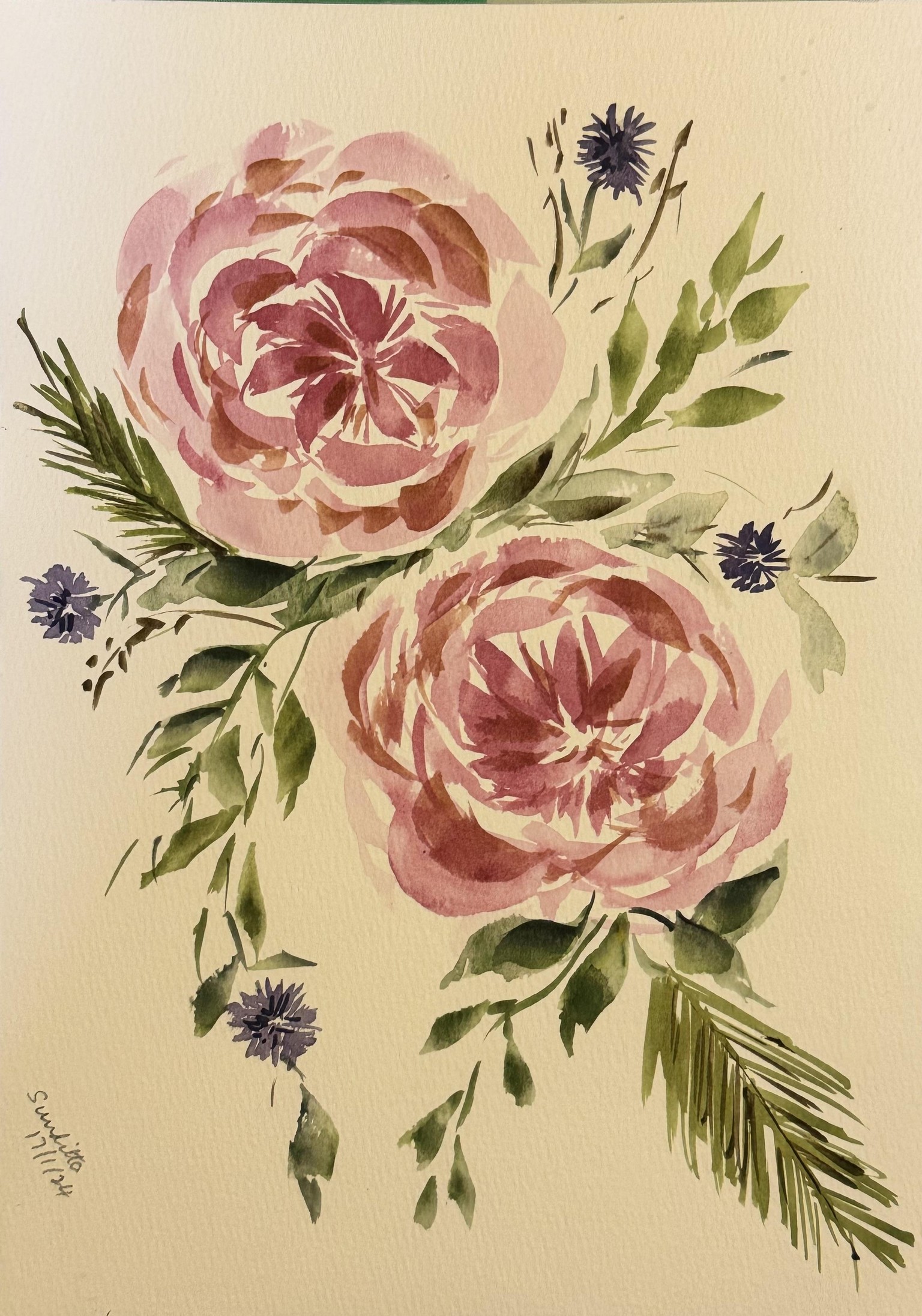 Florals with different brushes - image 6 - student project