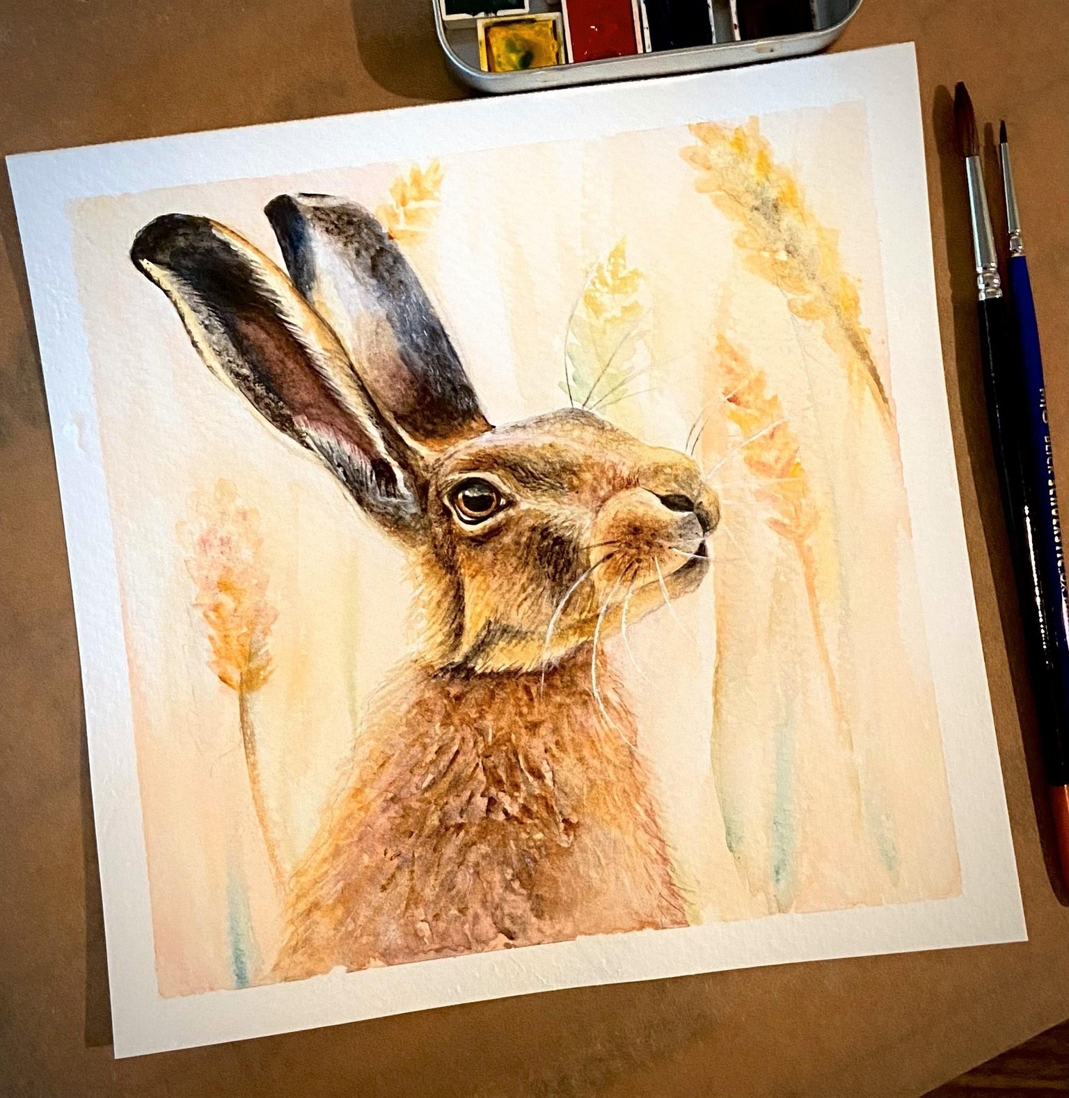 Watercolor hare - image 2 - student project