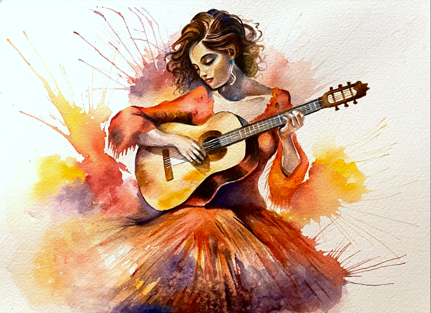 Girl with guitar - image 1 - student project