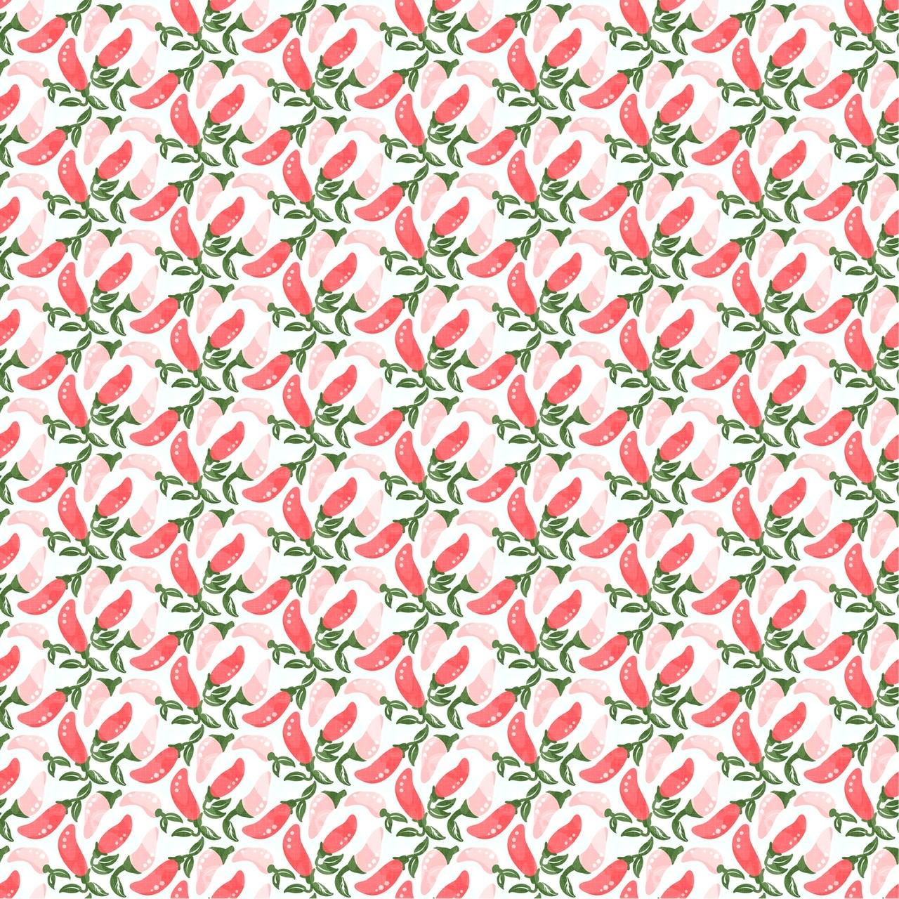 Floral Ditsy & Chilli half drop - image 2 - student project