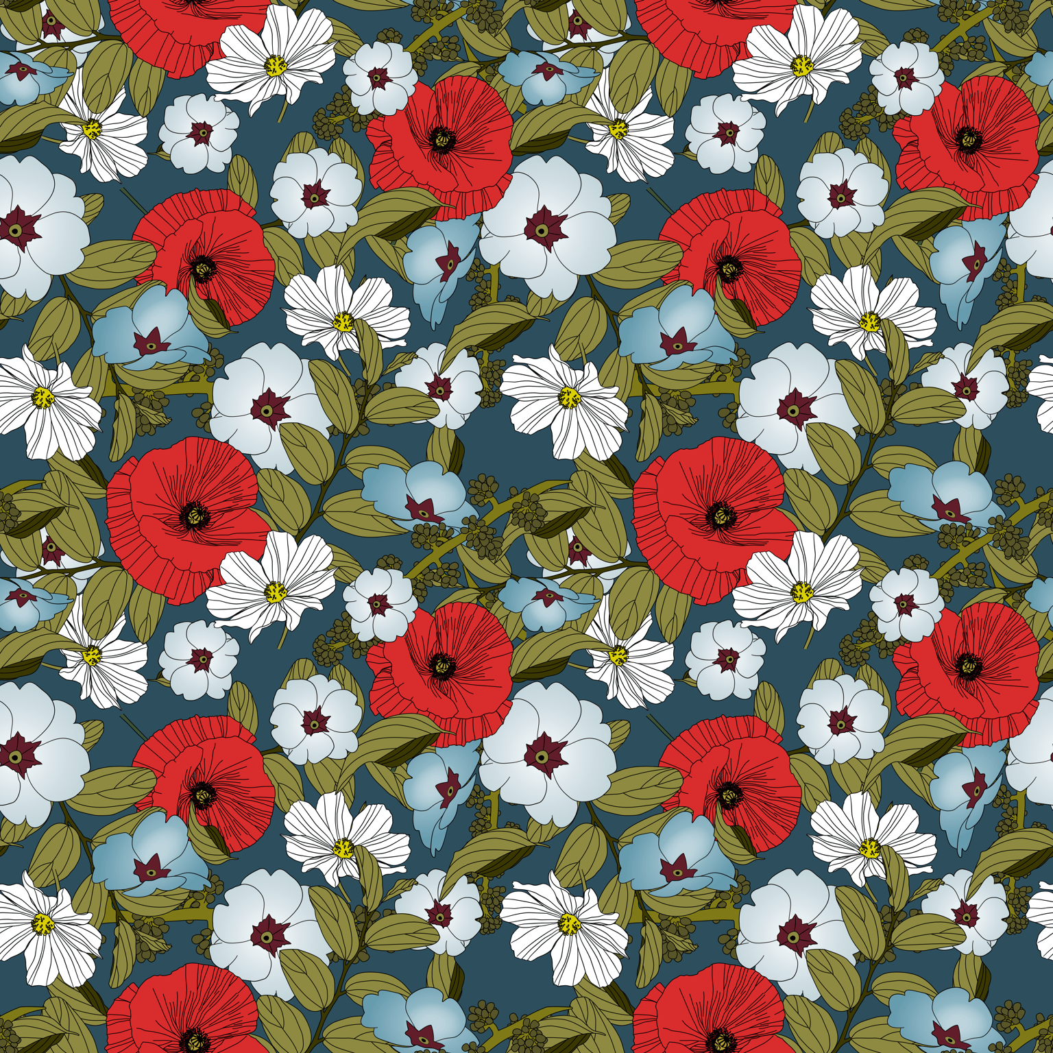 Floral repeat - image 1 - student project