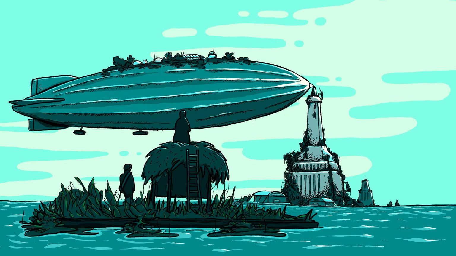 Somewhat hopeful airship & seaworld - image 1 - student project