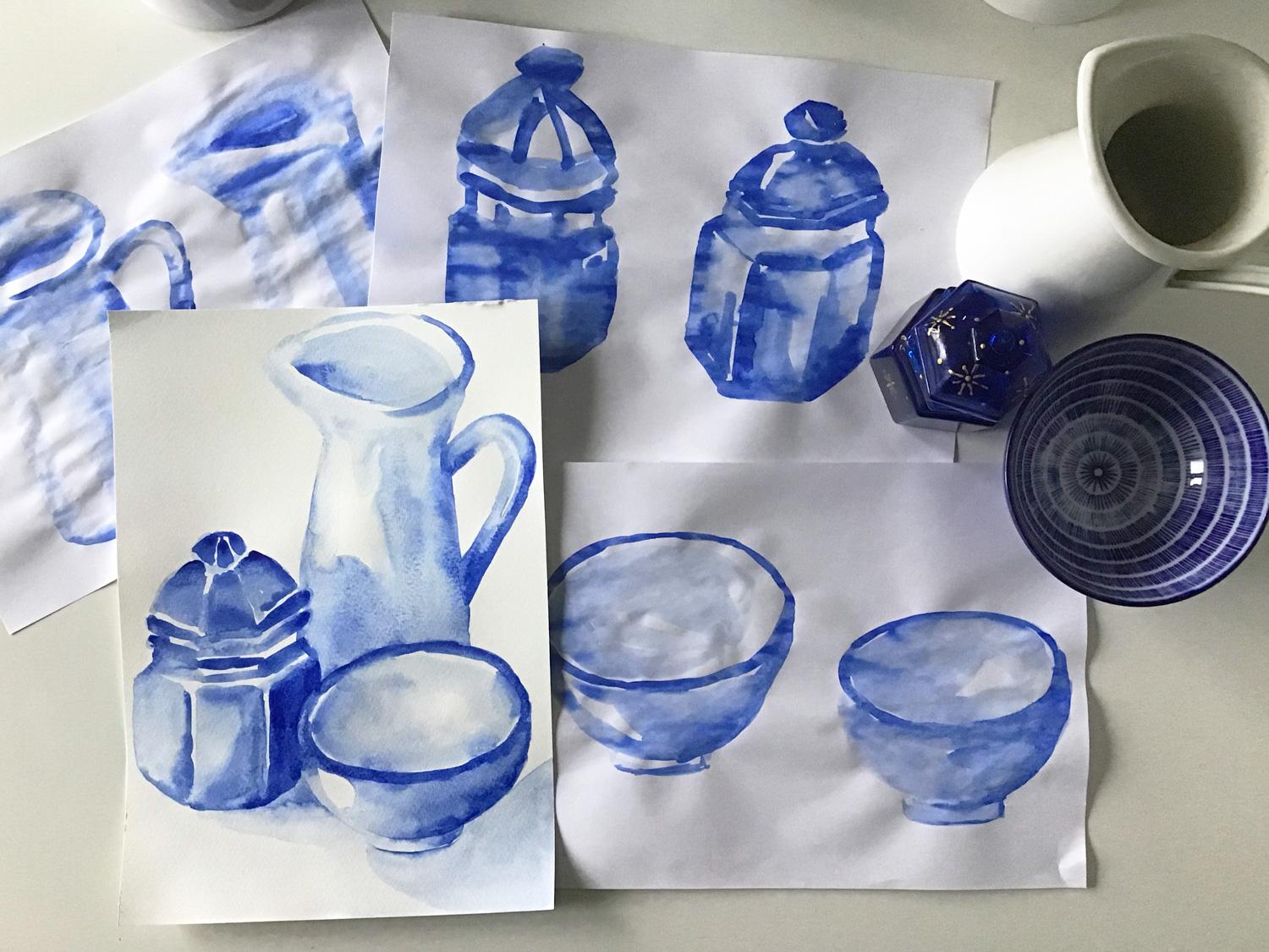 Egg & Still Life Studies in Ultramarine - image 4 - student project