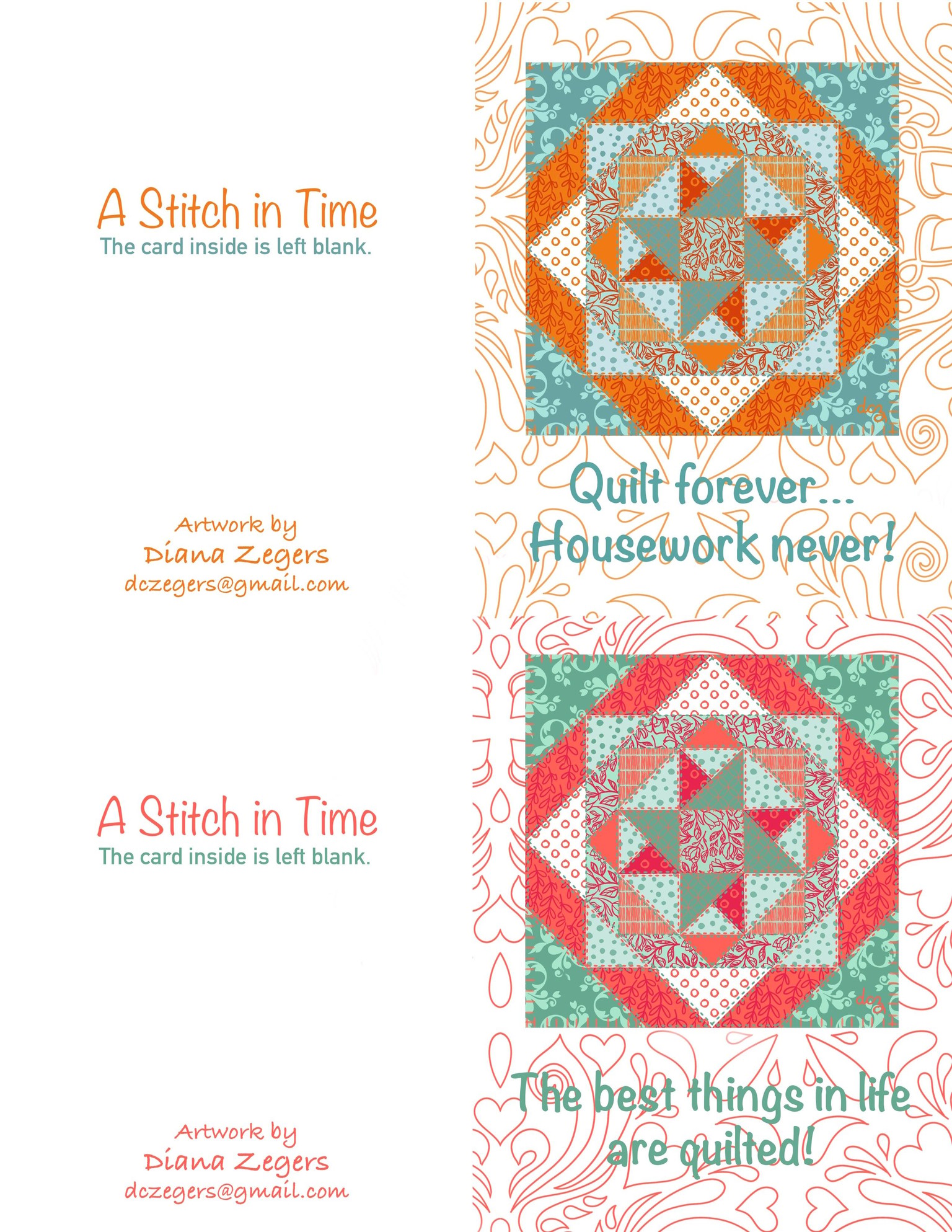 Quilt themed cards - image 1 - student project