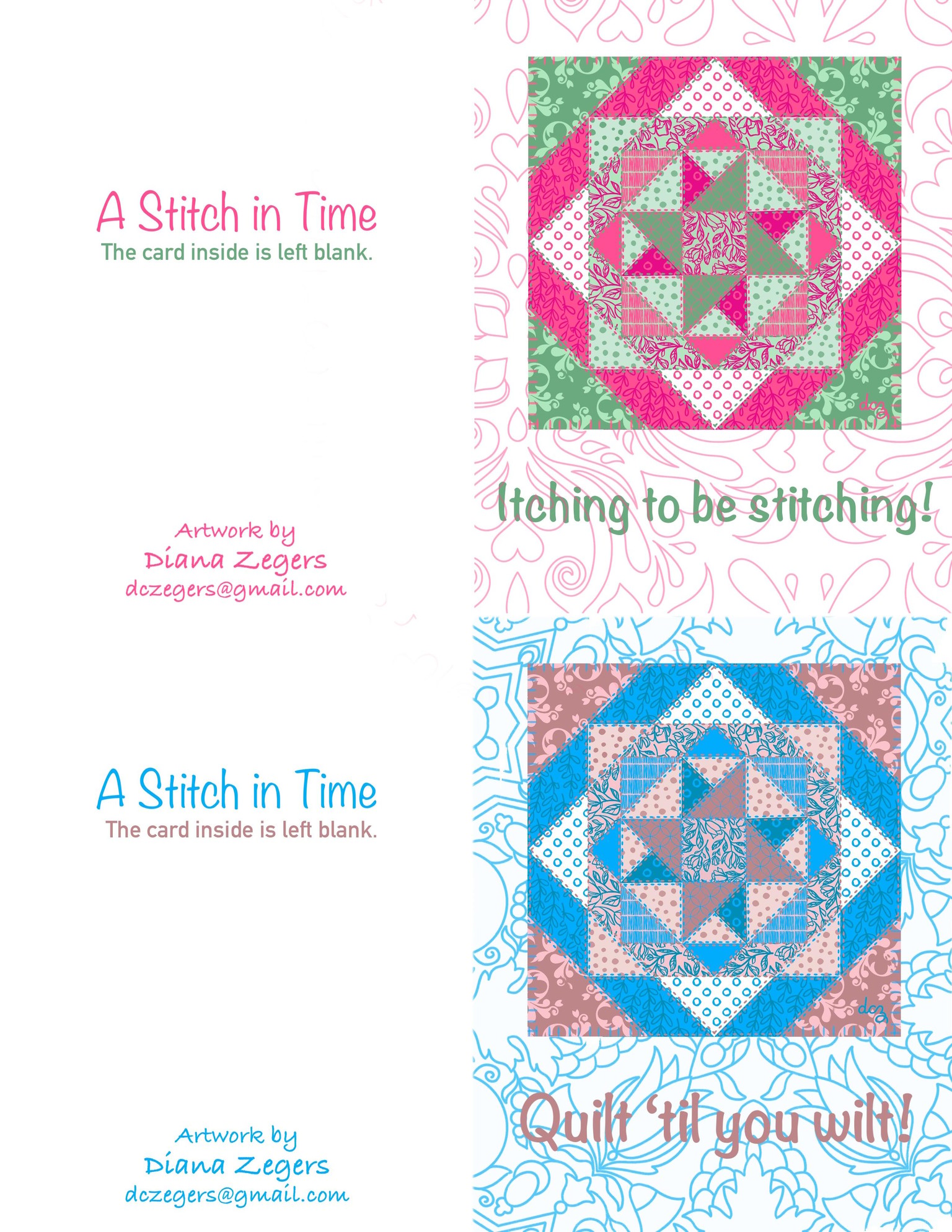 Quilt themed cards - image 2 - student project