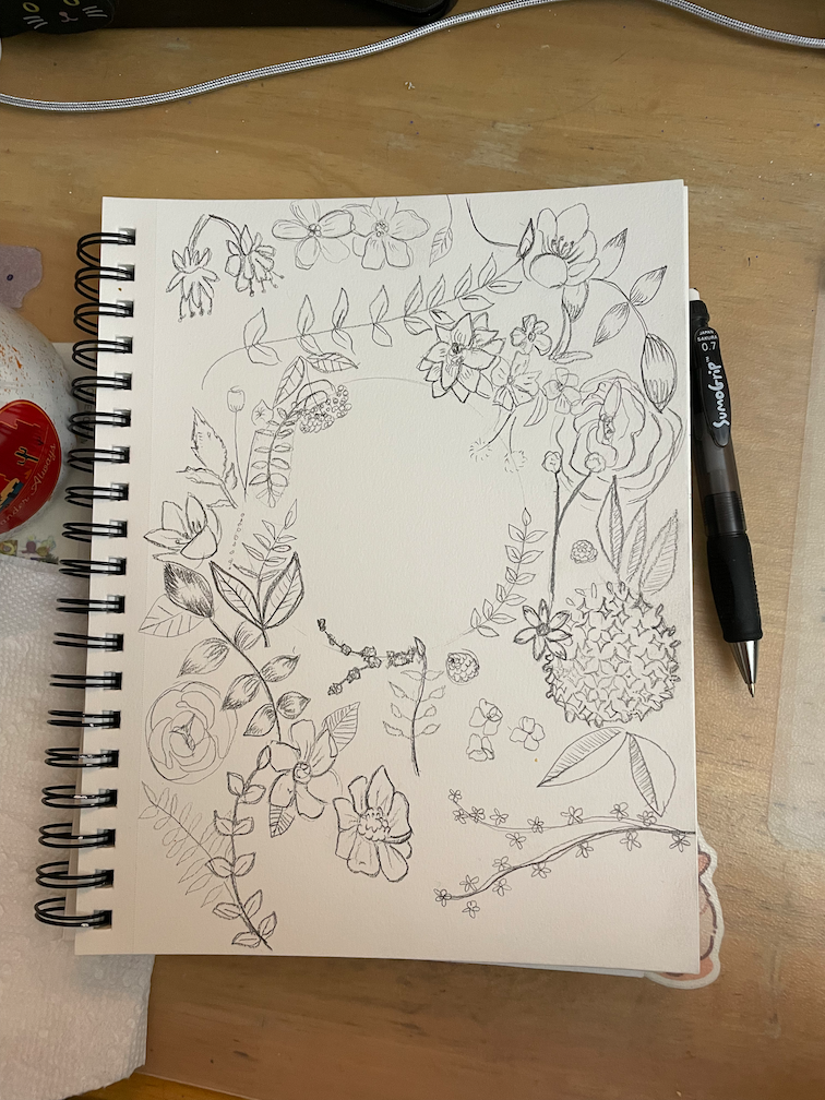 Floral doodles with negative space - image 1 - student project