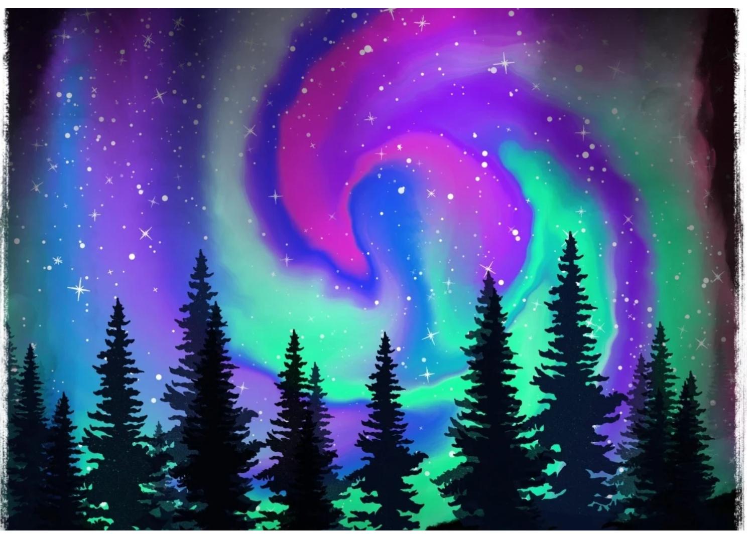 Northern Lights in Procreate - image 1 - student project