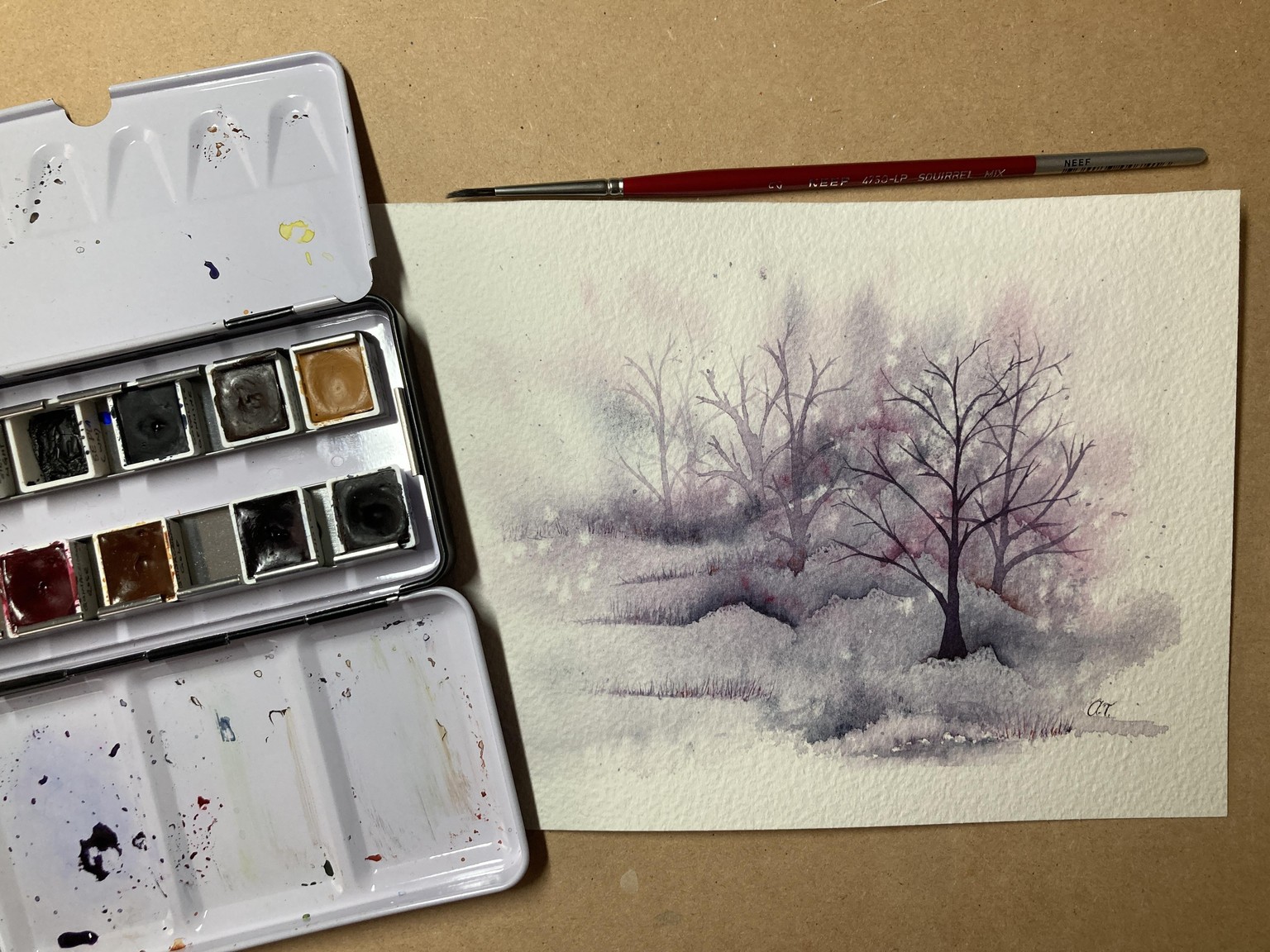 Spontaneous Watercolour Landscape - image 2 - student project