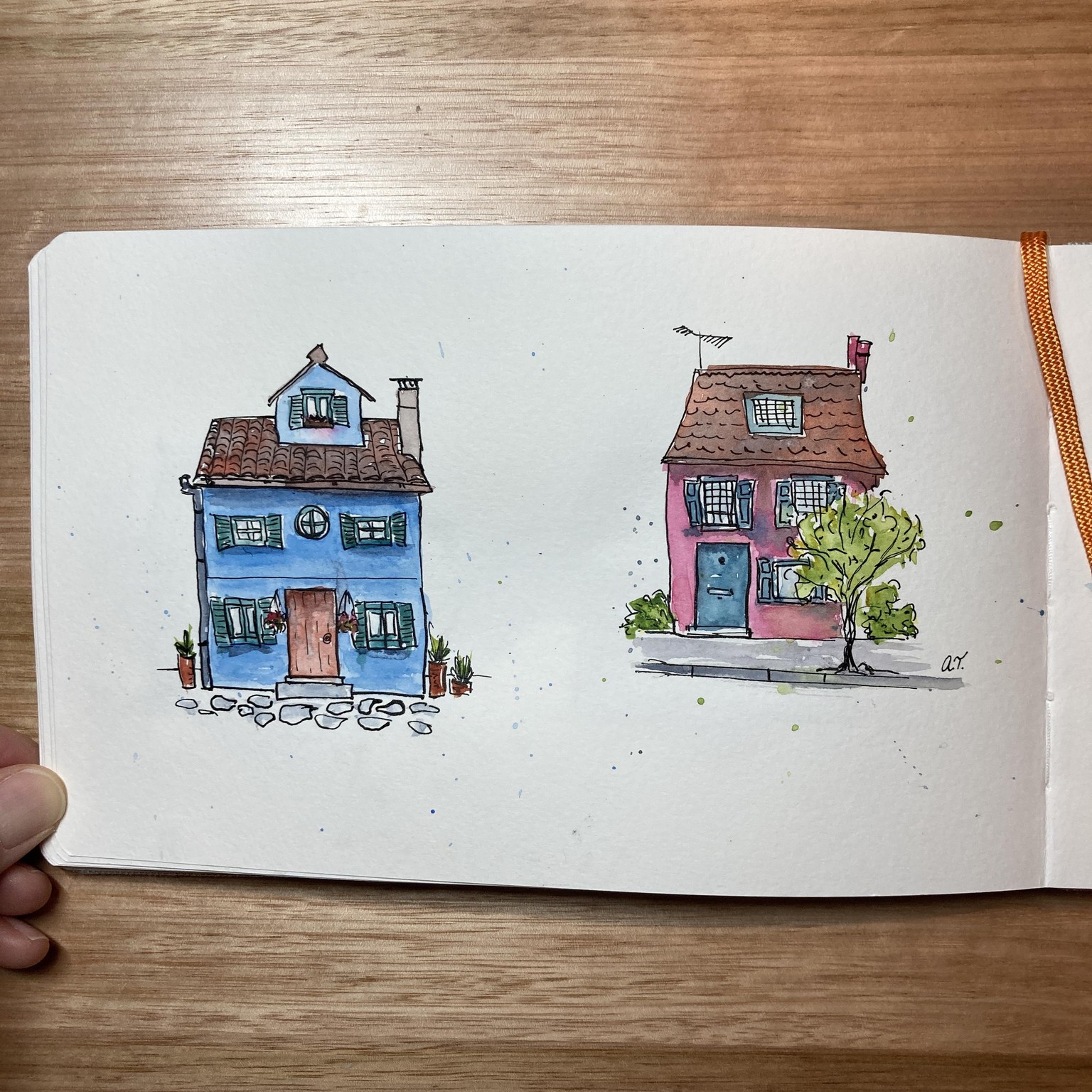 Watercolour and ink houses. - image 5 - student project