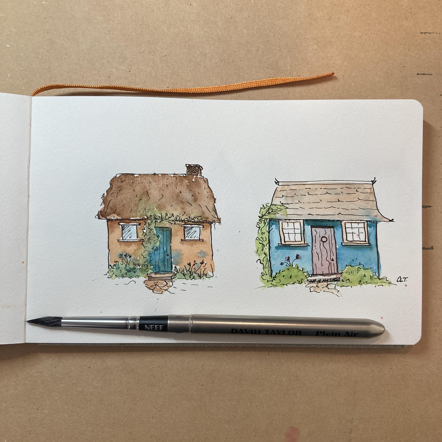 Watercolour and ink houses. - image 3 - student project