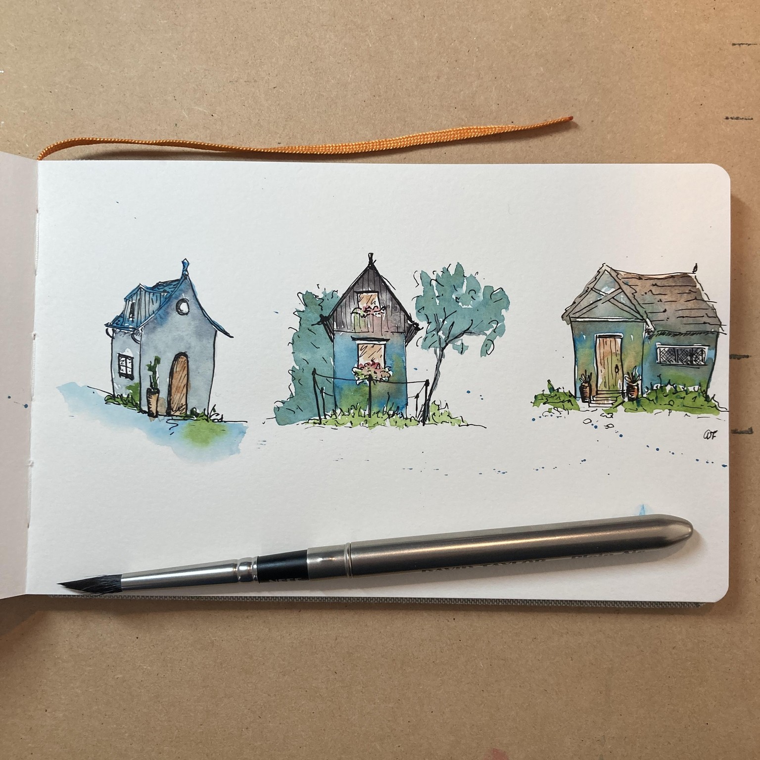 Watercolour and ink houses. - image 4 - student project